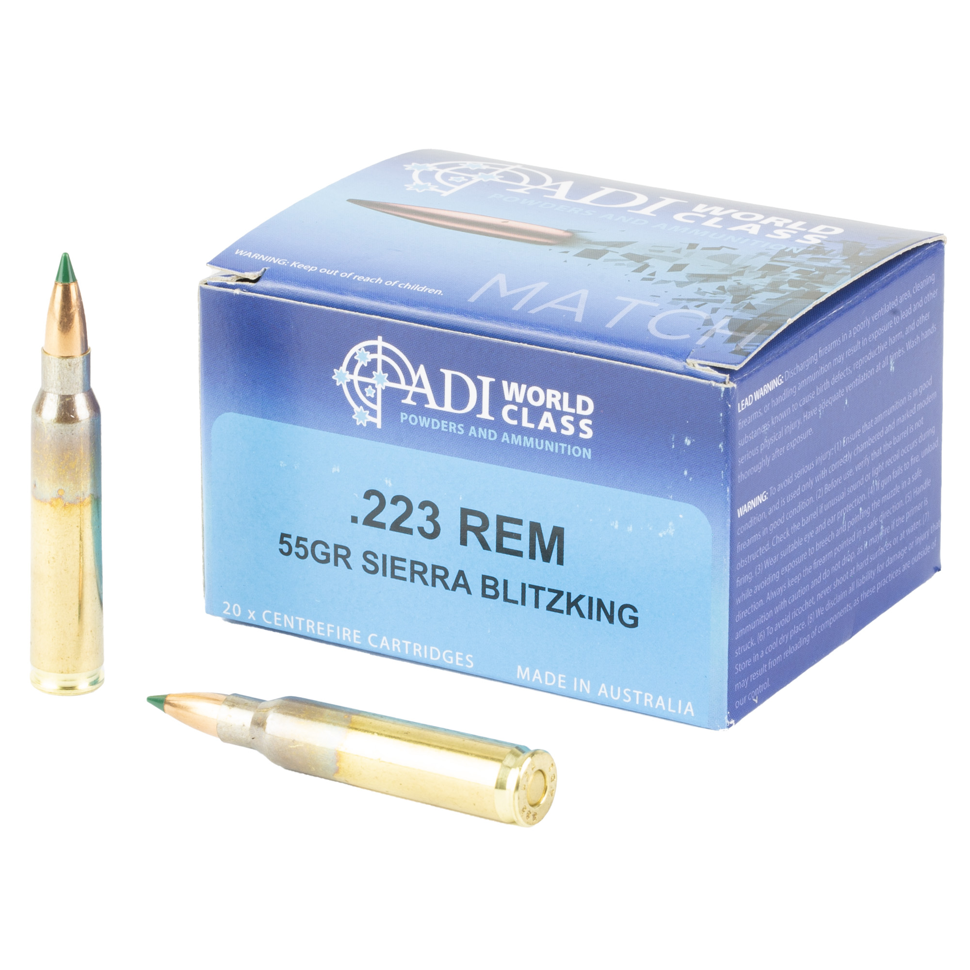 Adi 223 Rem 55 Grain Sbk BT 20/200 bulk ammo product image