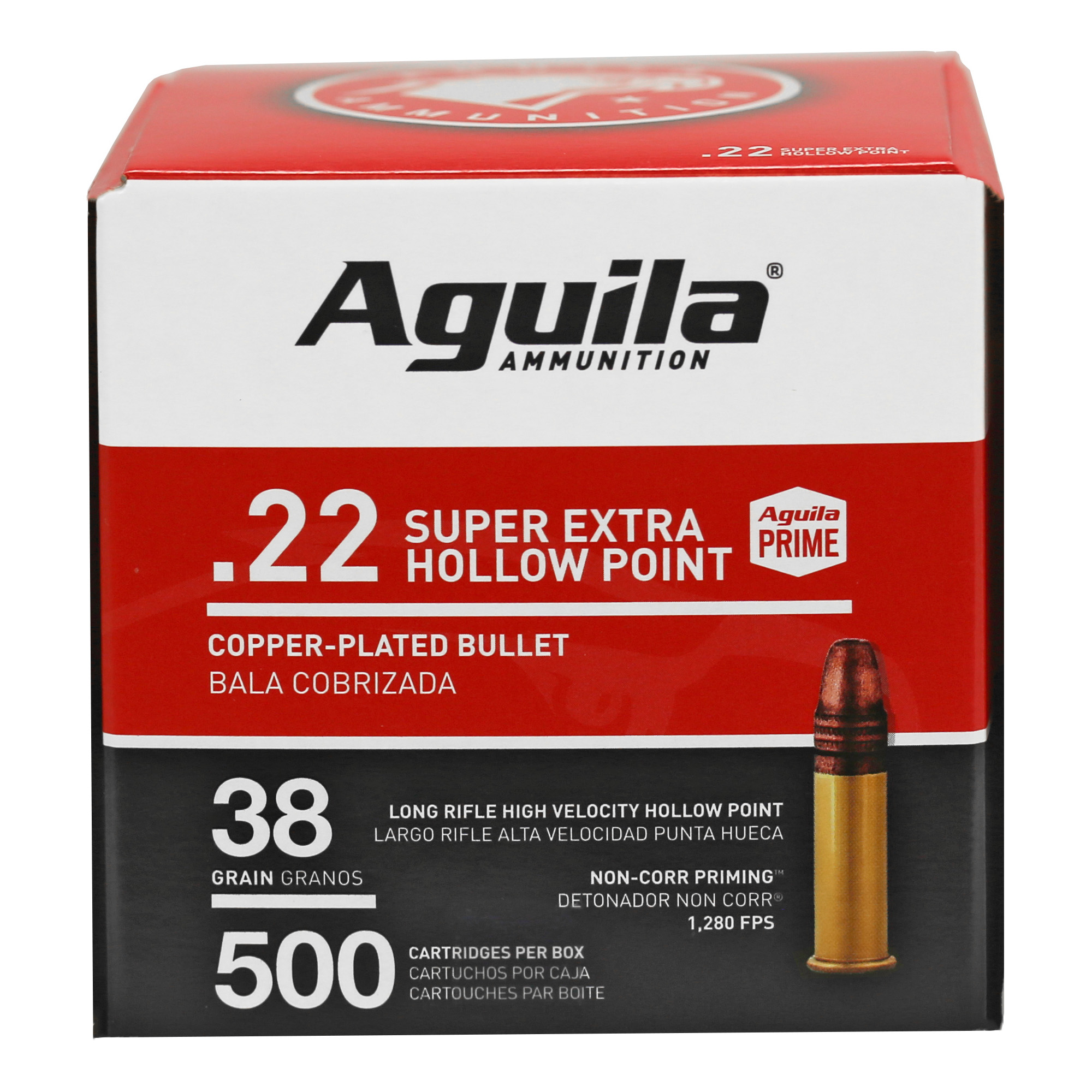 Aguila 22 LR HV HP 38 Grain 500 Pack bulk ammo product image