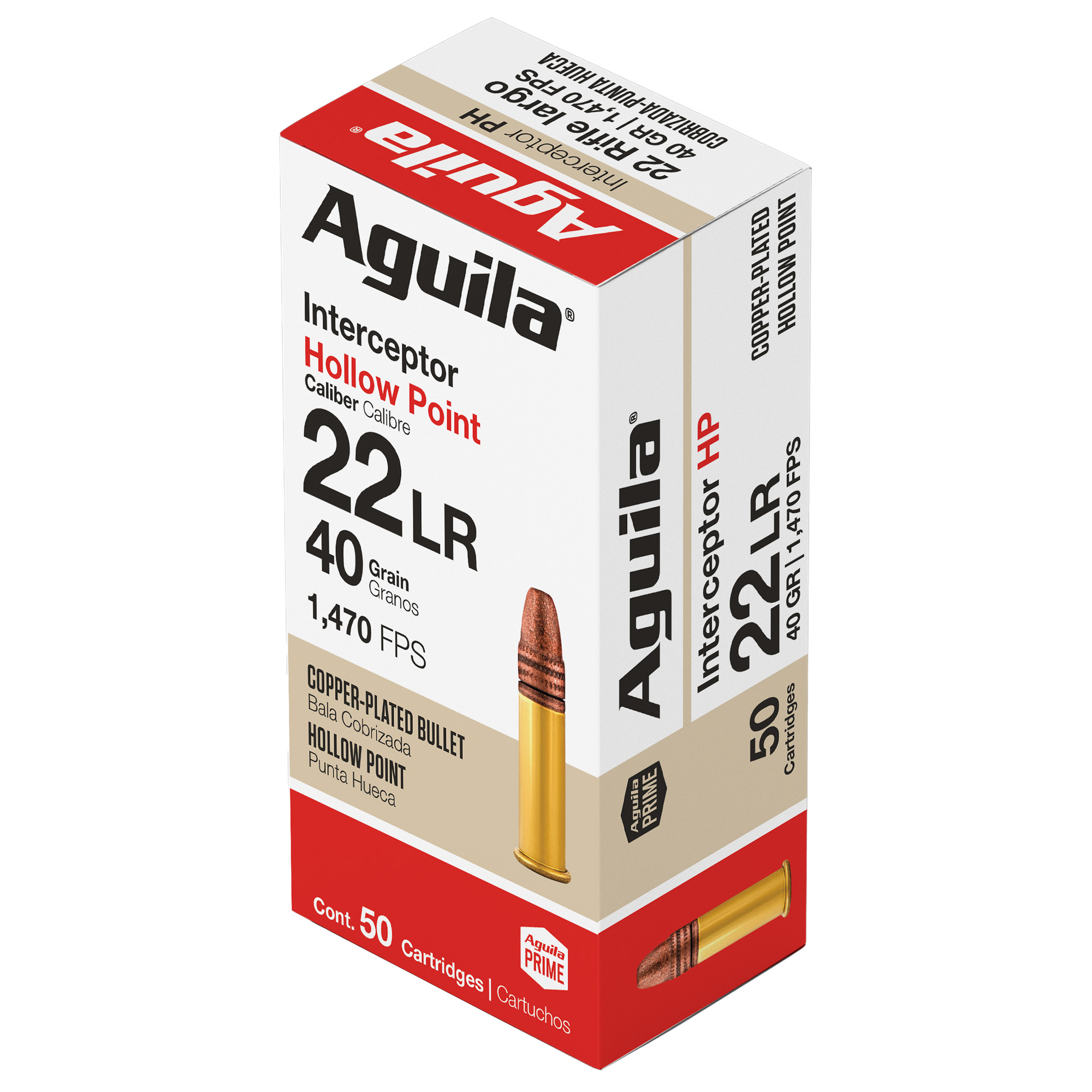 Aguila 22 LR Intercpt 40 Grain HP 50/1000 bulk ammo product image