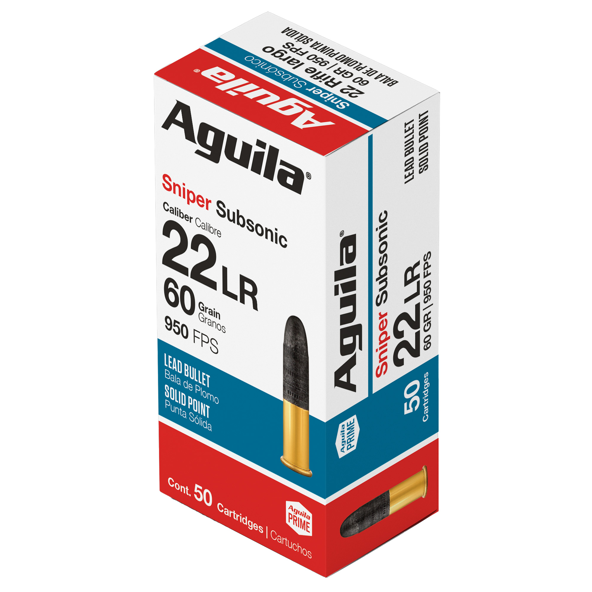 Aguila 22 LR Sniper Subsonic 60 Grain 50/1000 bulk ammo product image