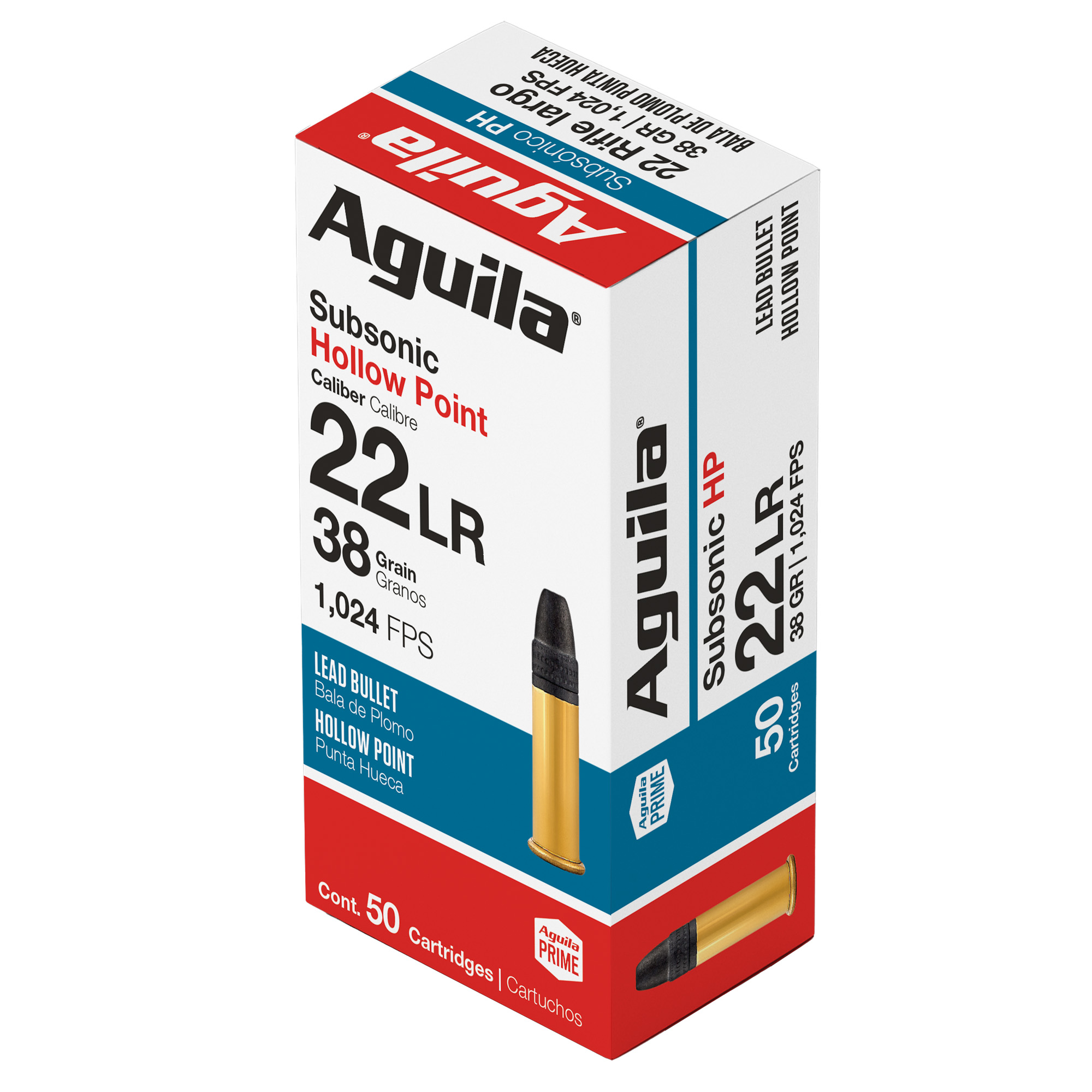 Aguila 22 LR Subsonic HV 38 Grain HP 50/1000 bulk ammo product image