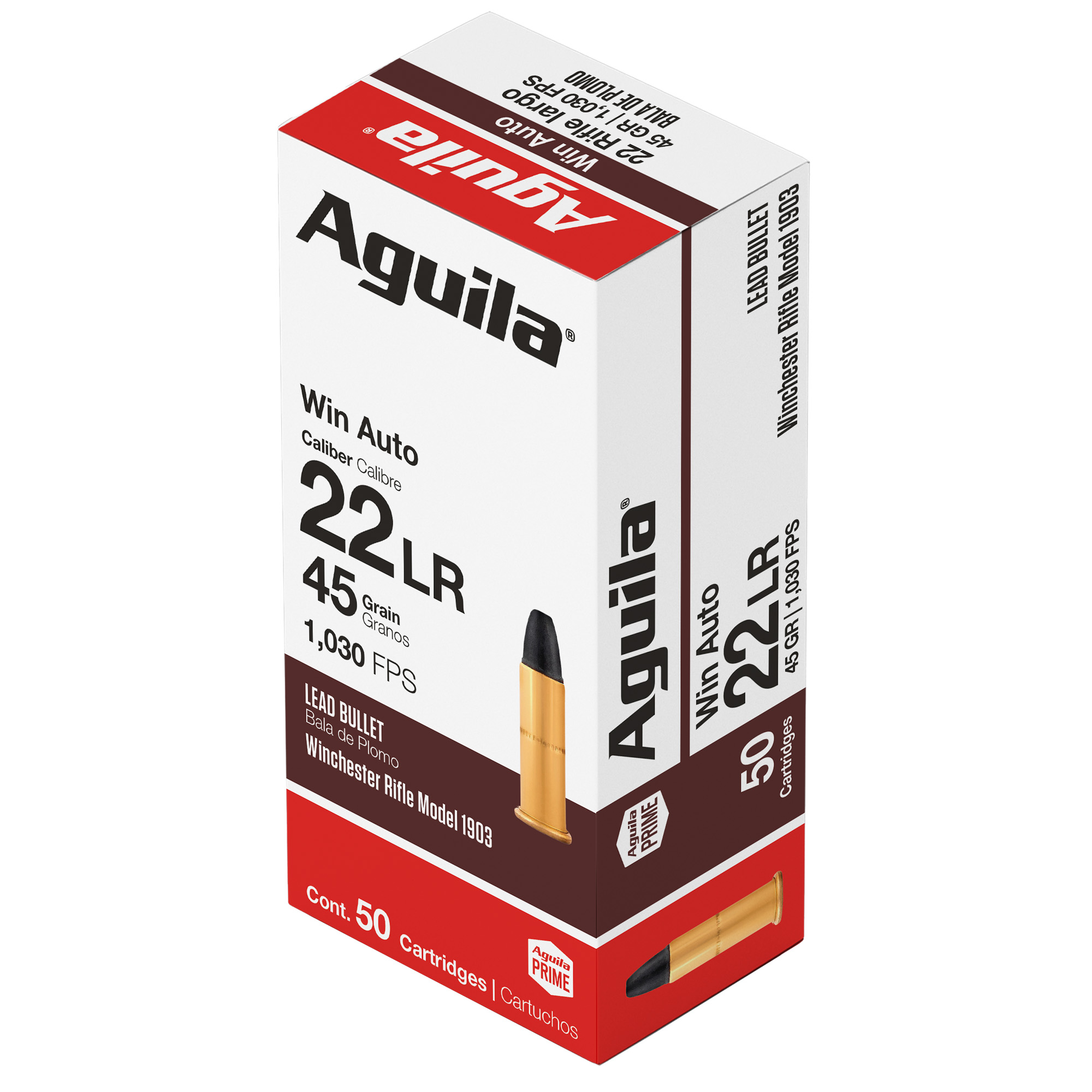 Aguila 22 Win Auto 45 Grain 50/1000 bulk ammo product image