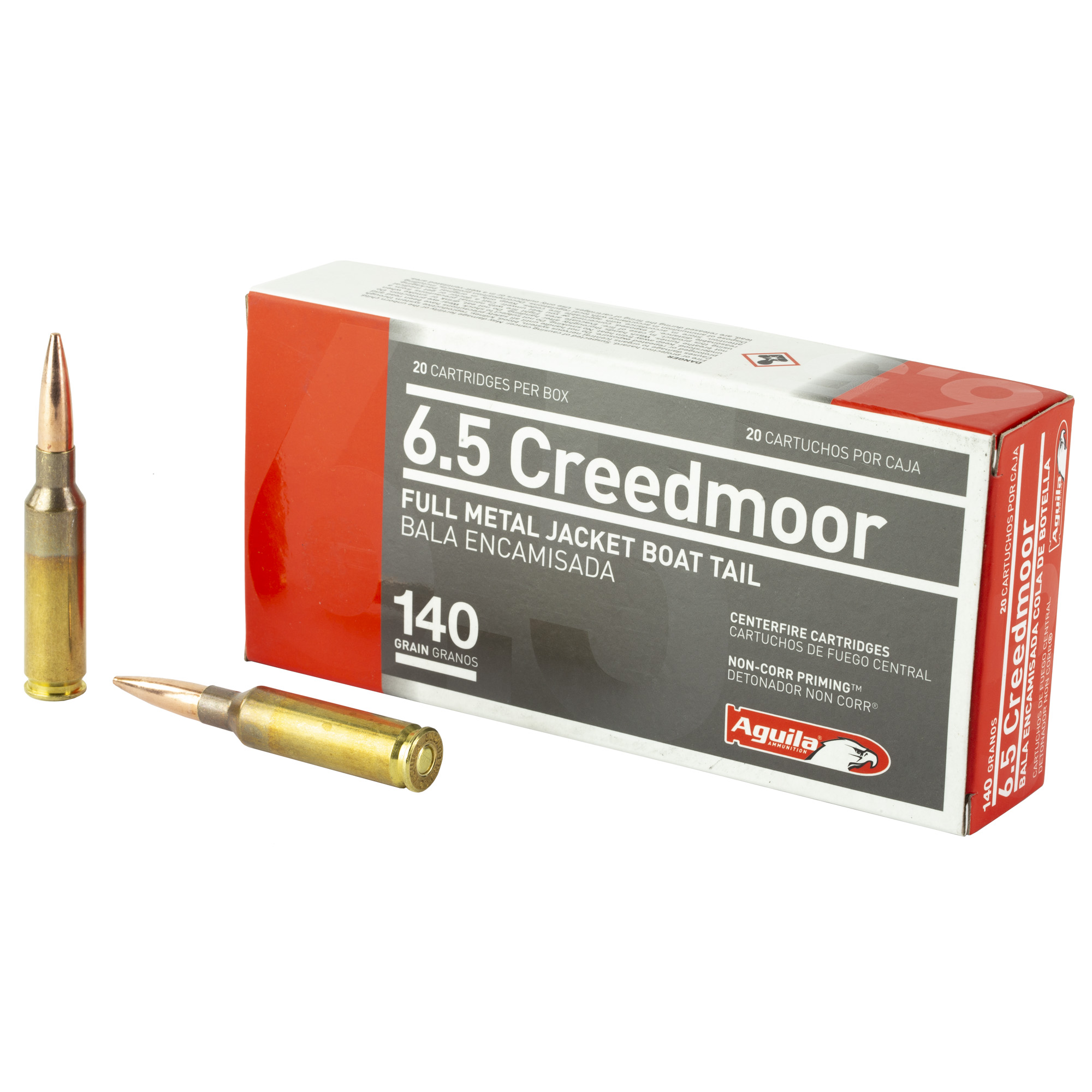 Aguila 6.5 Creedmoor 140 Grain FMJBT 20/500 bulk ammo product image