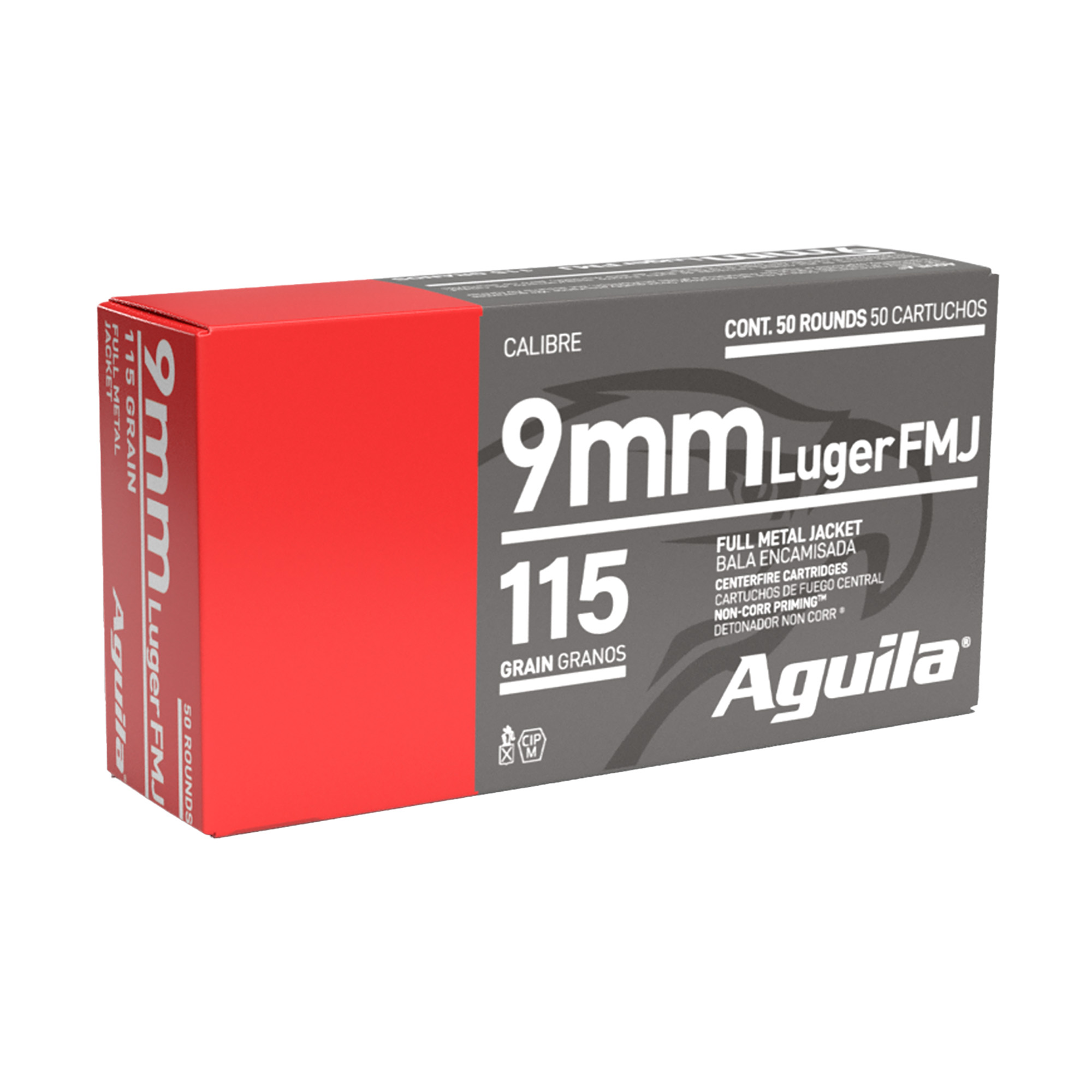 Aguila 9mm 115 Grain FMJ 50/1000 bulk ammo product image