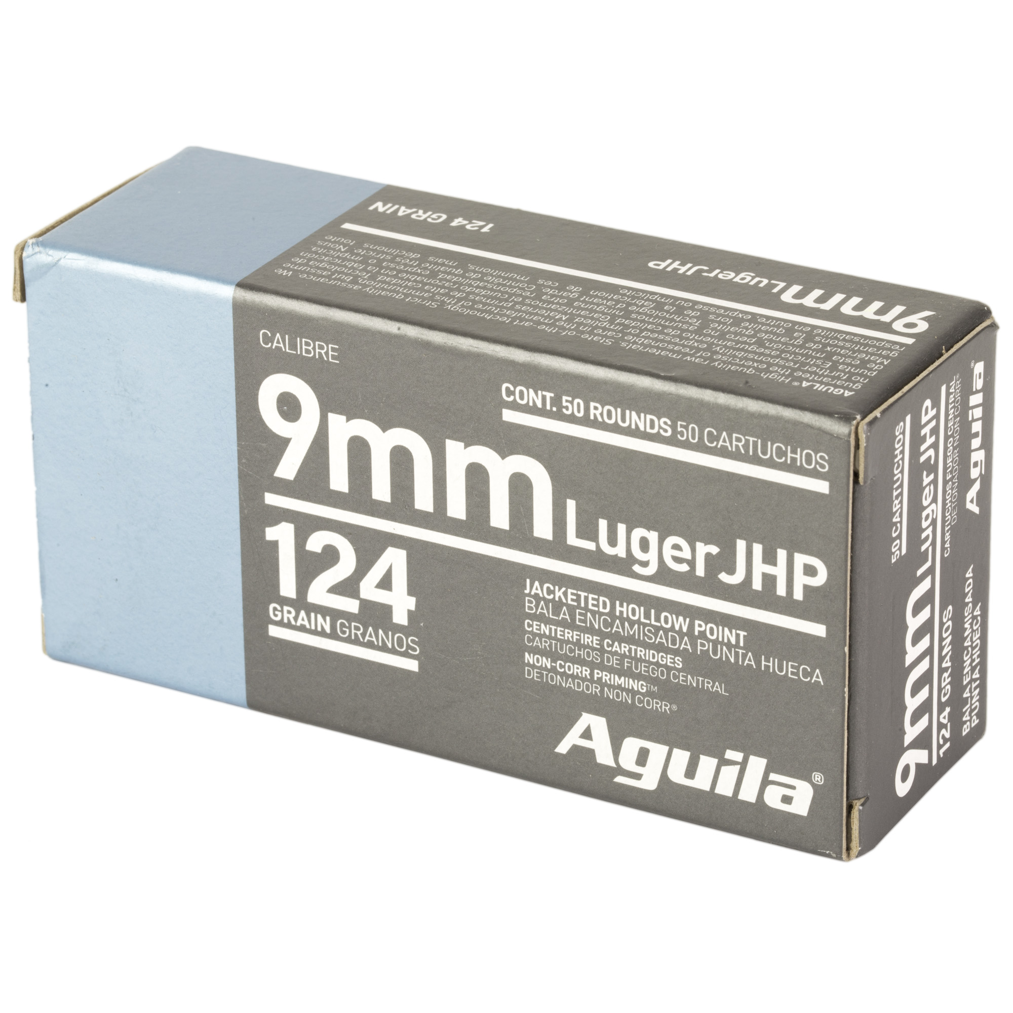 Aguila 9mm 124 Grain JHP 50/500 bulk ammo product image