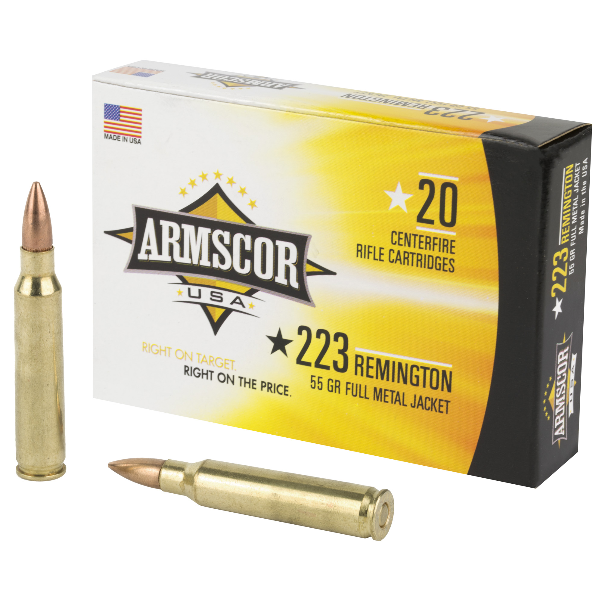 Armscor 223rem 55 Grain FMJ 20/1000 bulk ammo product image