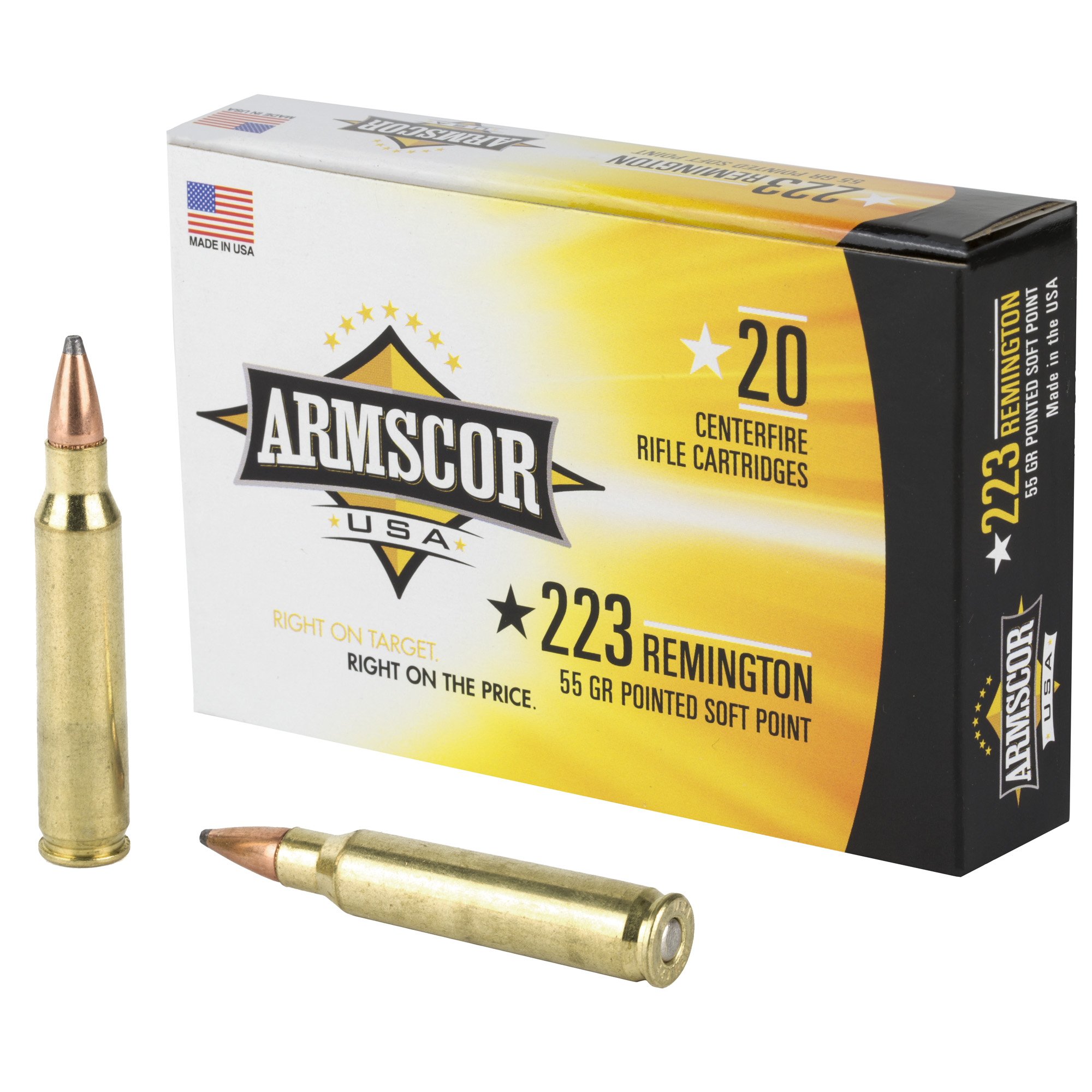 Armscor 223rem 55 Grain PSP 20/1000 bulk ammo product image