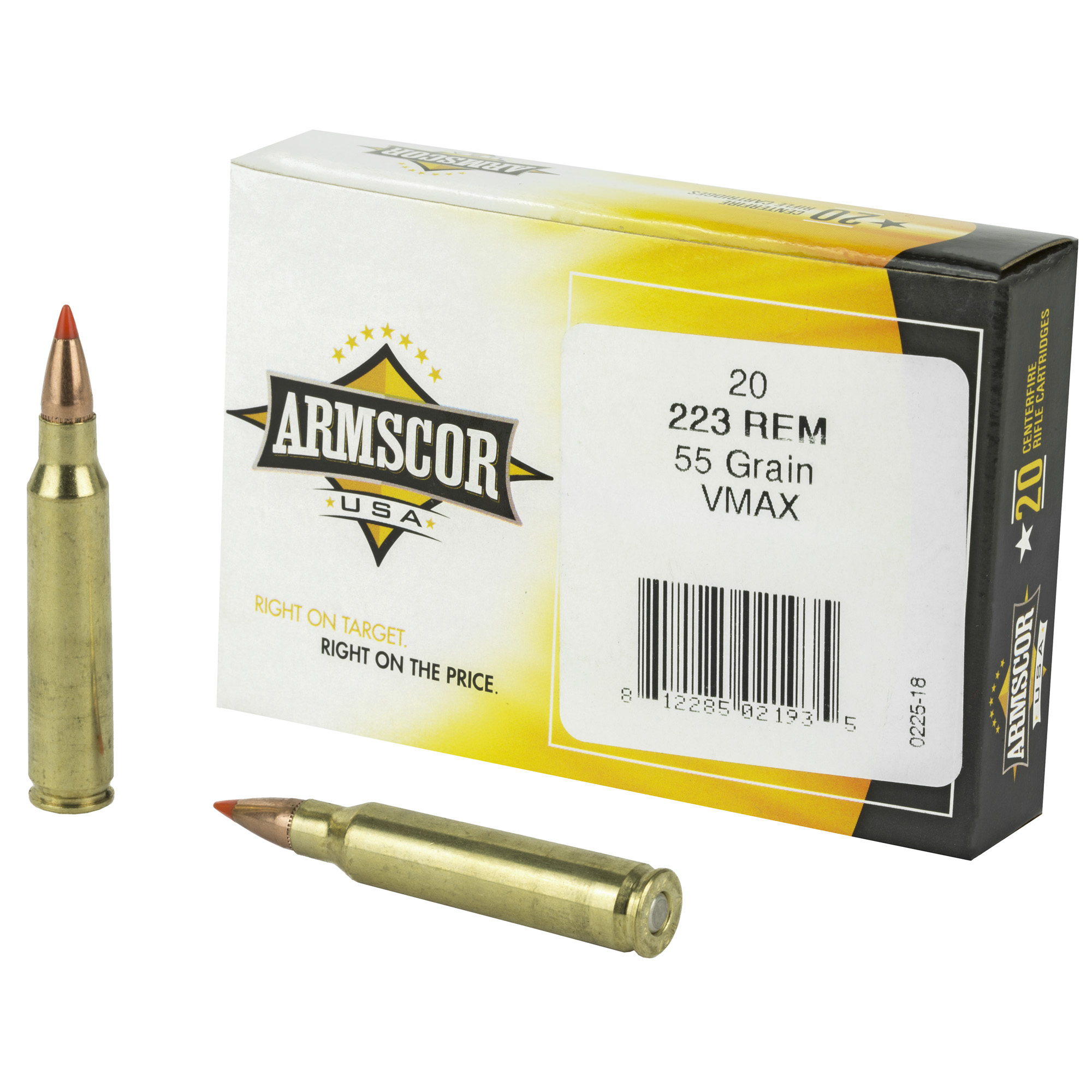 Armscor 223rem 55 Grain Vmax 20/1000 bulk ammo product image