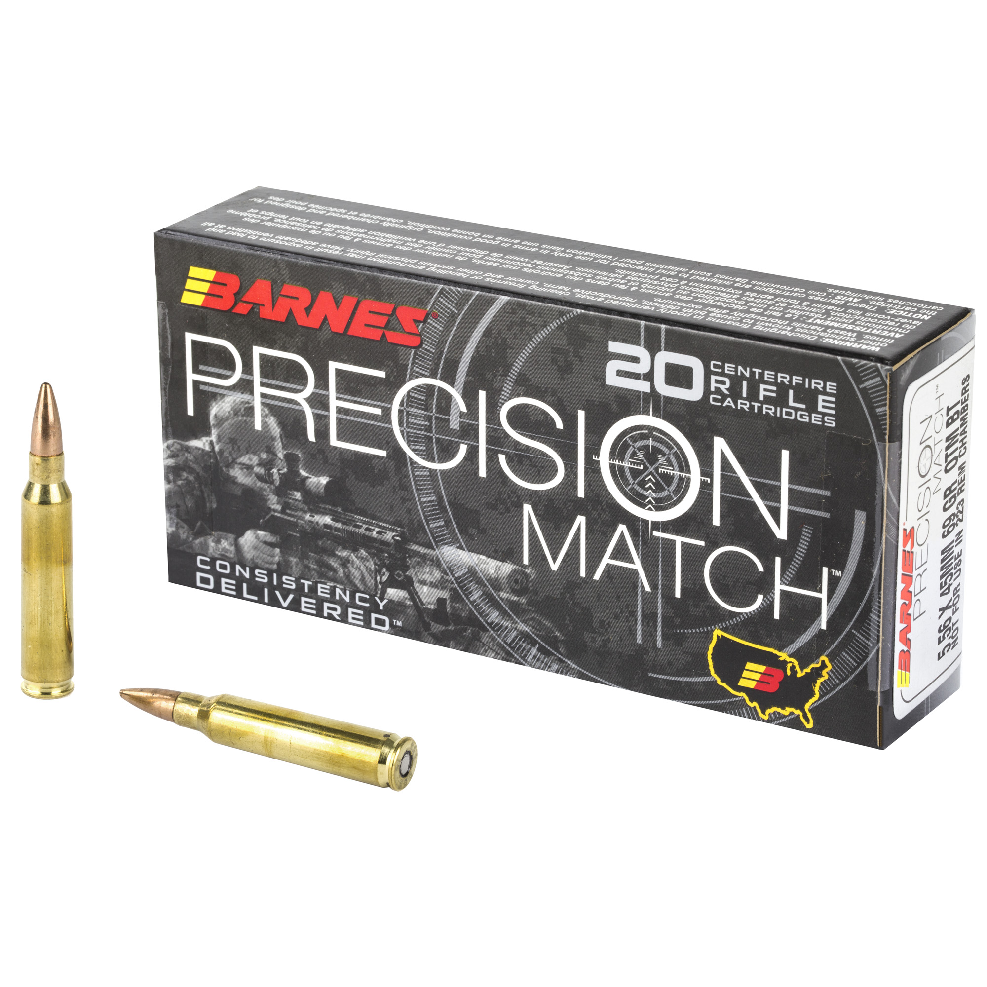 Barnes Prec Mth 556nato 69 Grain 20/200 bulk ammo product image