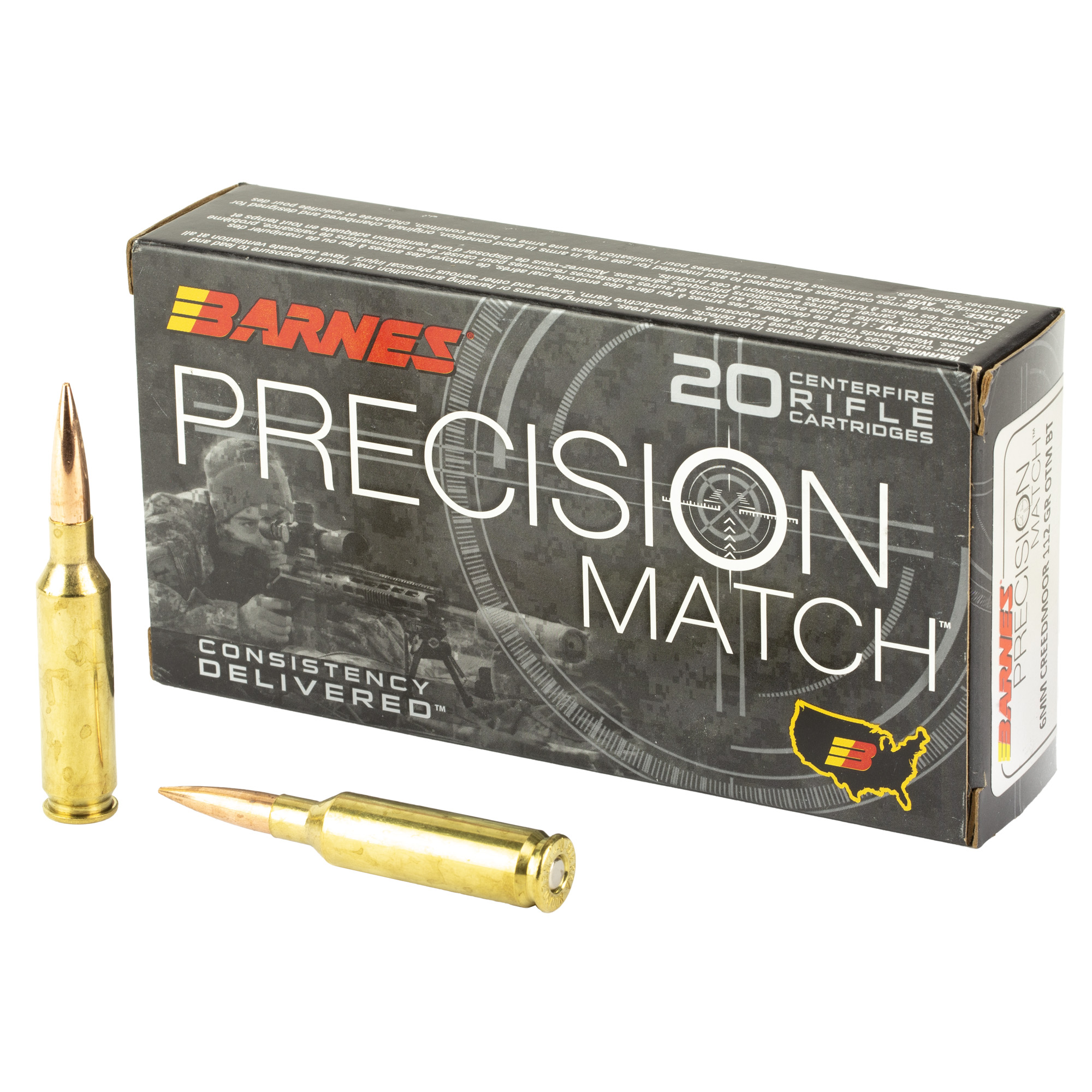 Barnes Prec Mth 6mmcrd 112 Grain 20/200 bulk ammo product image