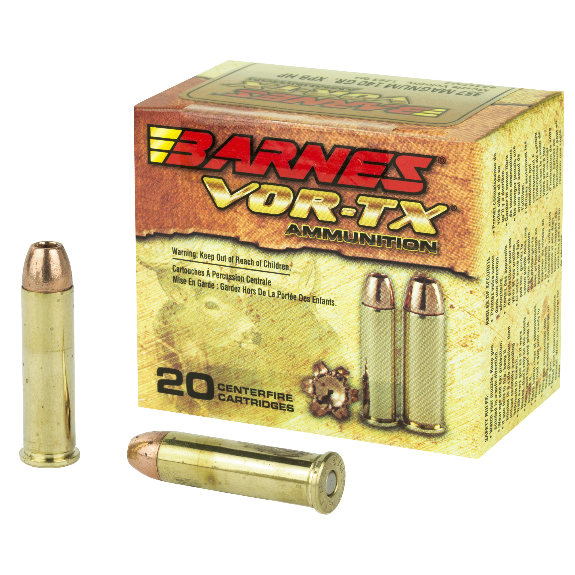 Barnes VOR-TX 357mag 140 Grain Xpb 20/ bulk ammo product image