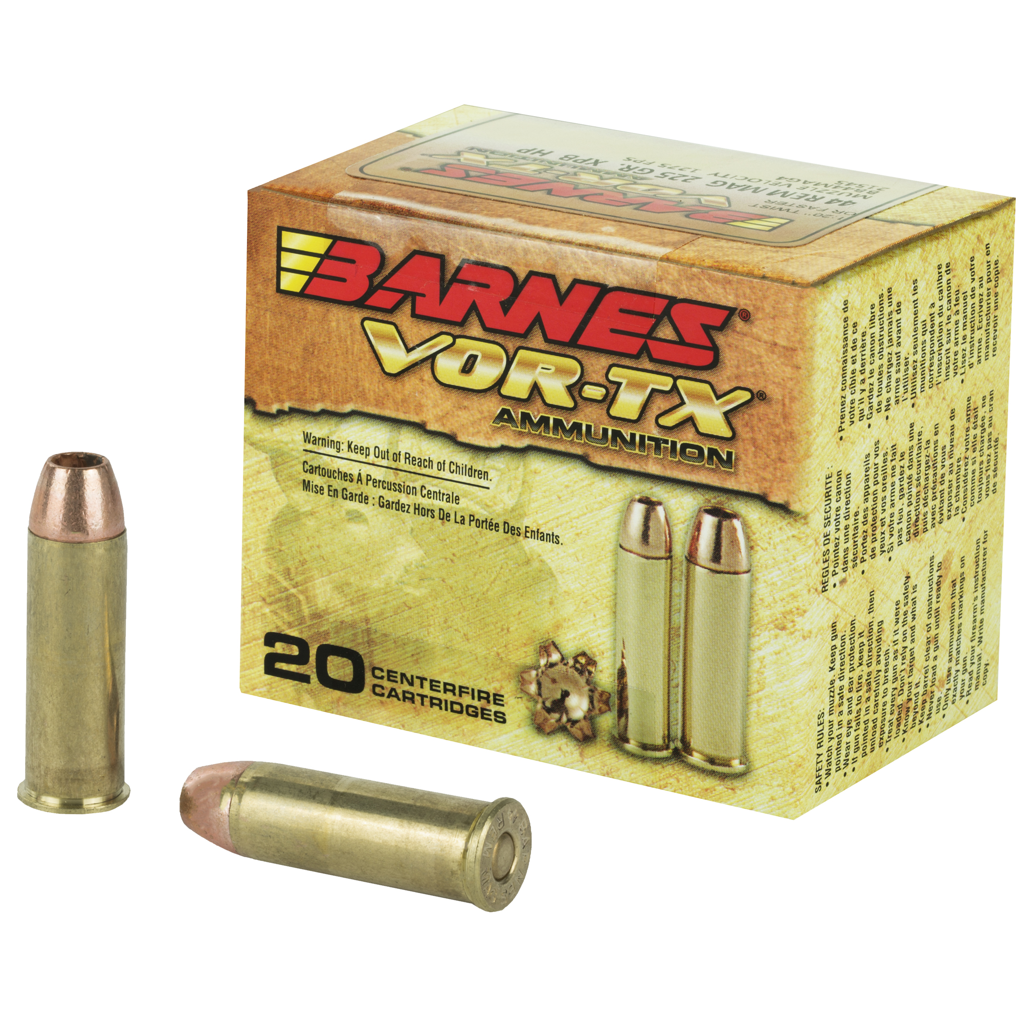 Barnes VOR-TX 44mag 225 Grain Xpb 20/200 bulk ammo product image