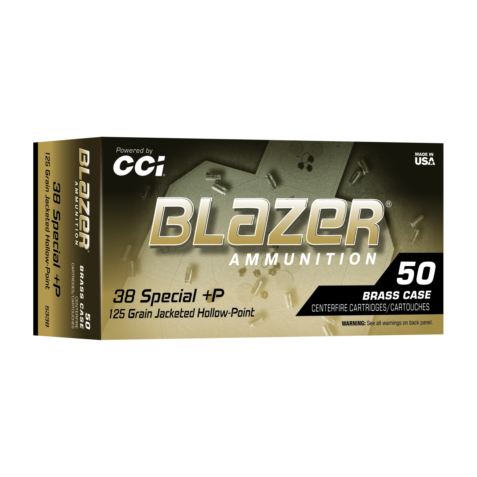 Blazer .38 Spl+p 125 Grain JHP 50/500 bulk ammo product image