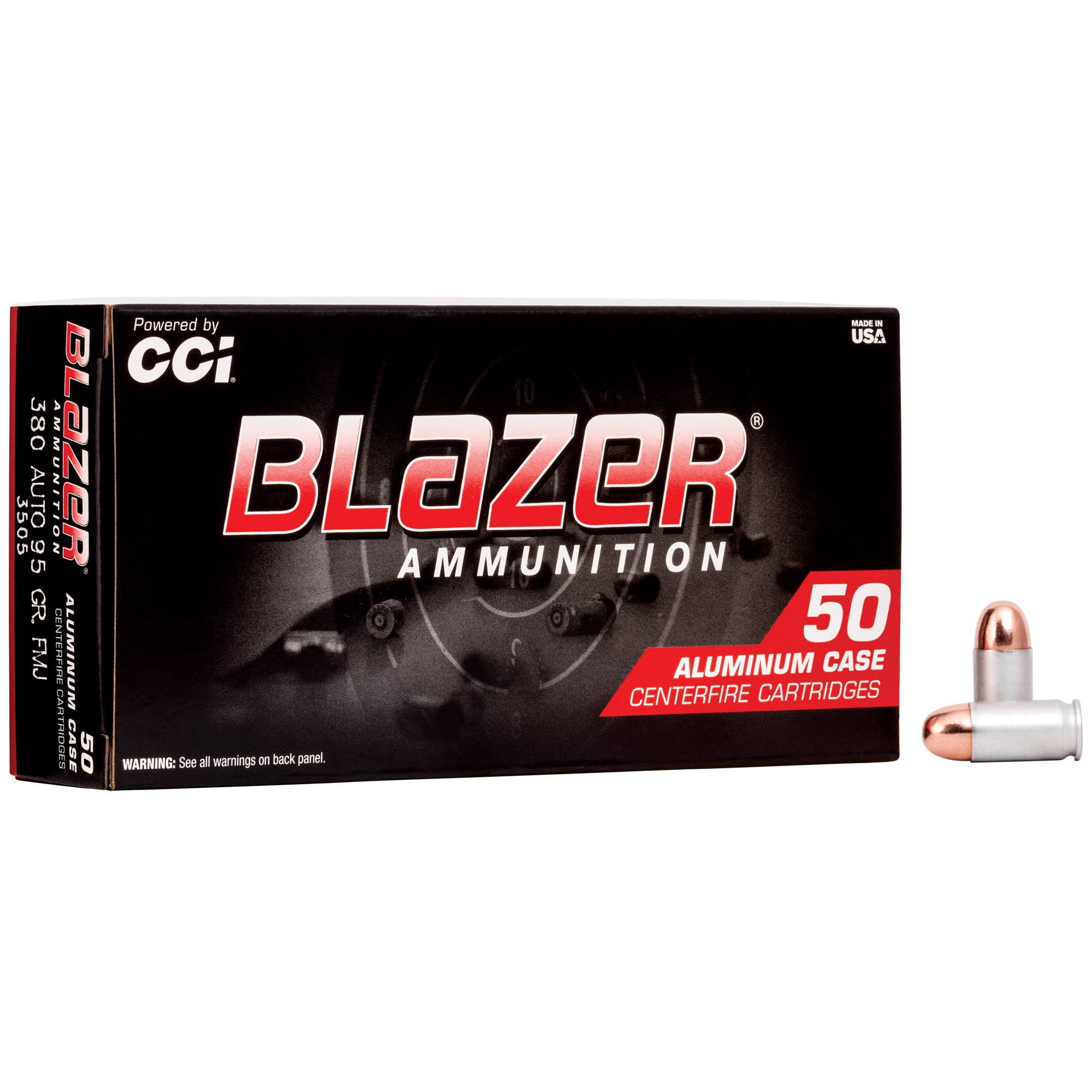 Blazer 380 ACP 95 Grain FMJ 50/1000 bulk ammo product image