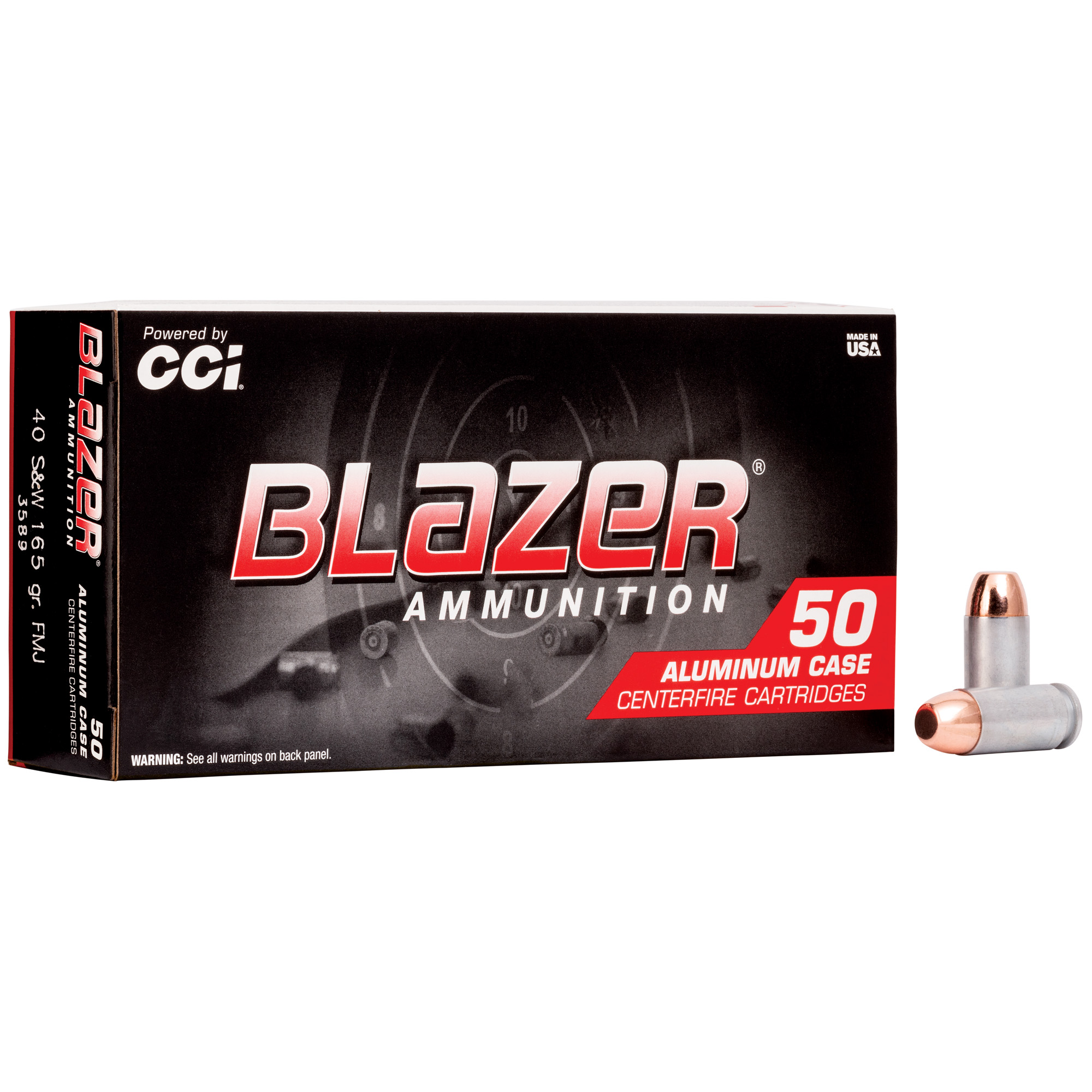 Blazer 40sw 165 Grain FMJ 50/1000 bulk ammo product image