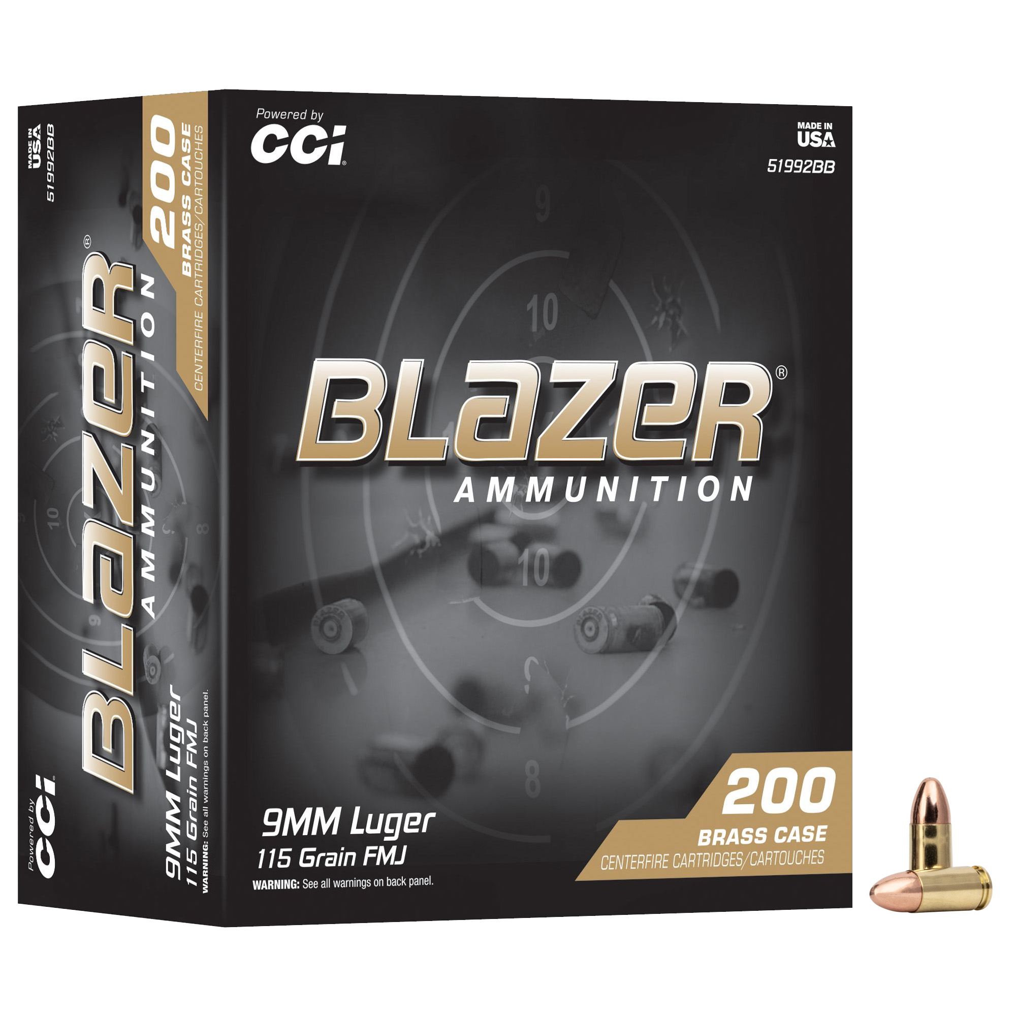 Blazer 9mm 115 Grain FMJ 200 Rounds Tray bulk ammo product image