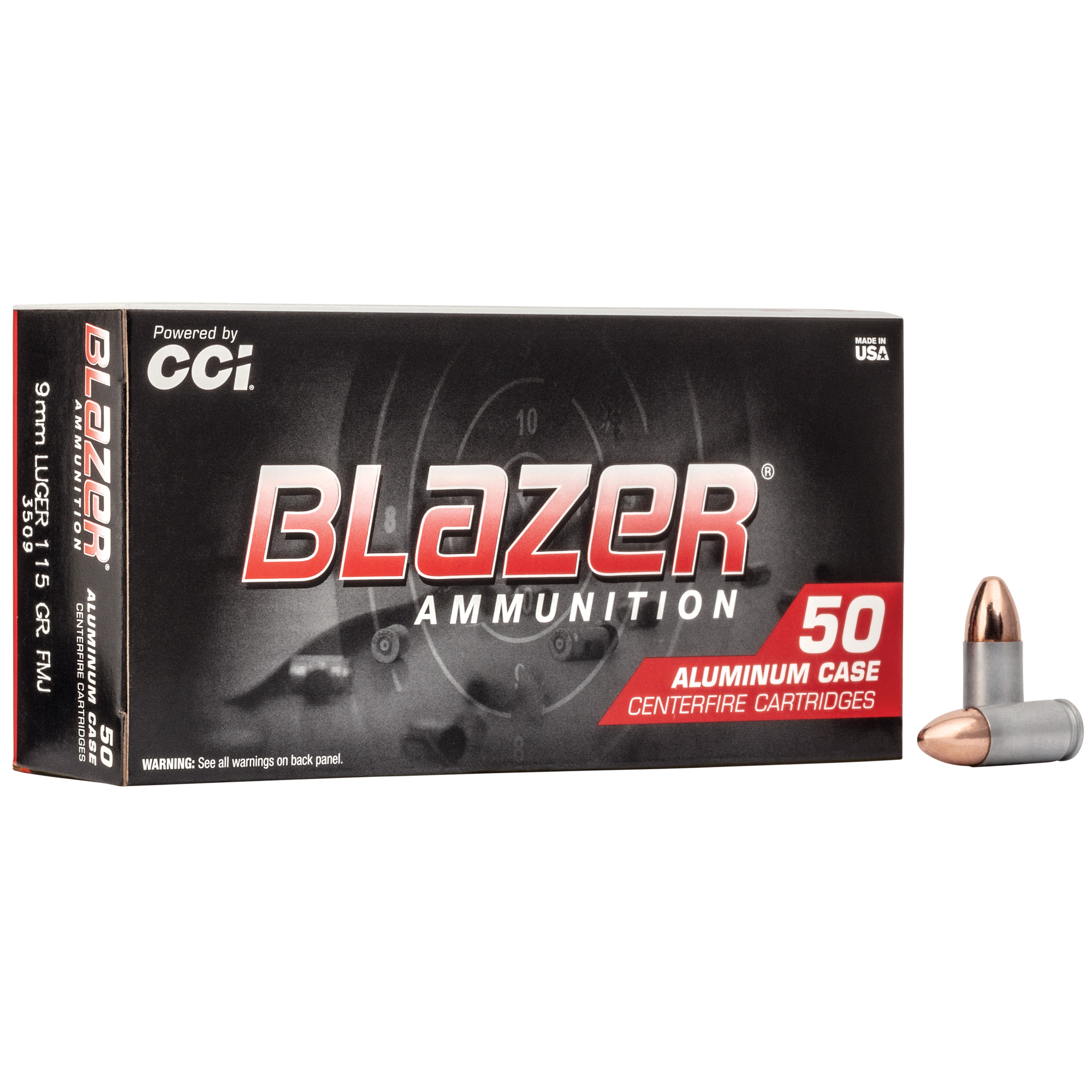 Blazer 9mm 115 Grain FMJ 50/1000 bulk ammo product image