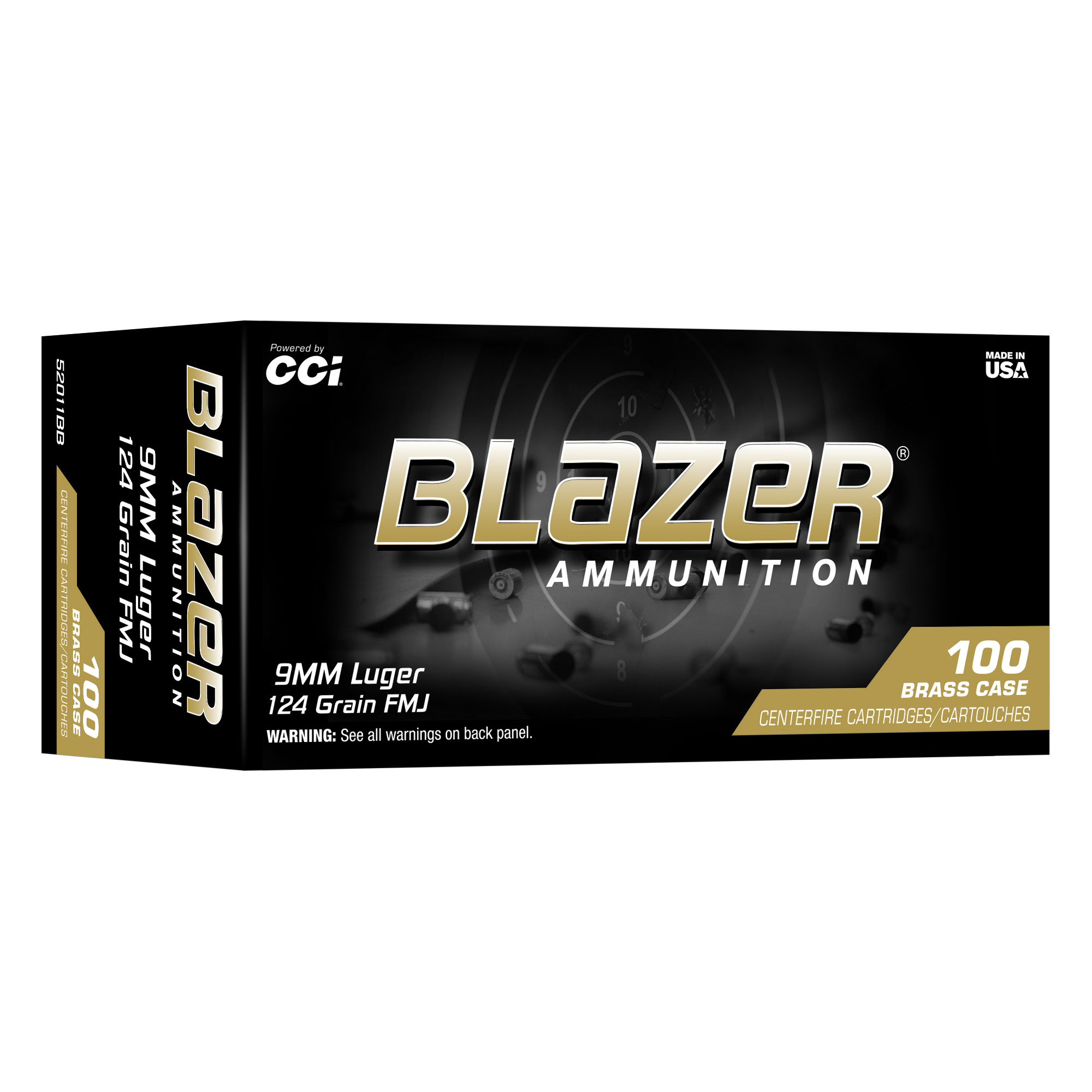 Blazer 9mm 124 Grain FMJ 100 Rounds Tray bulk ammo product image