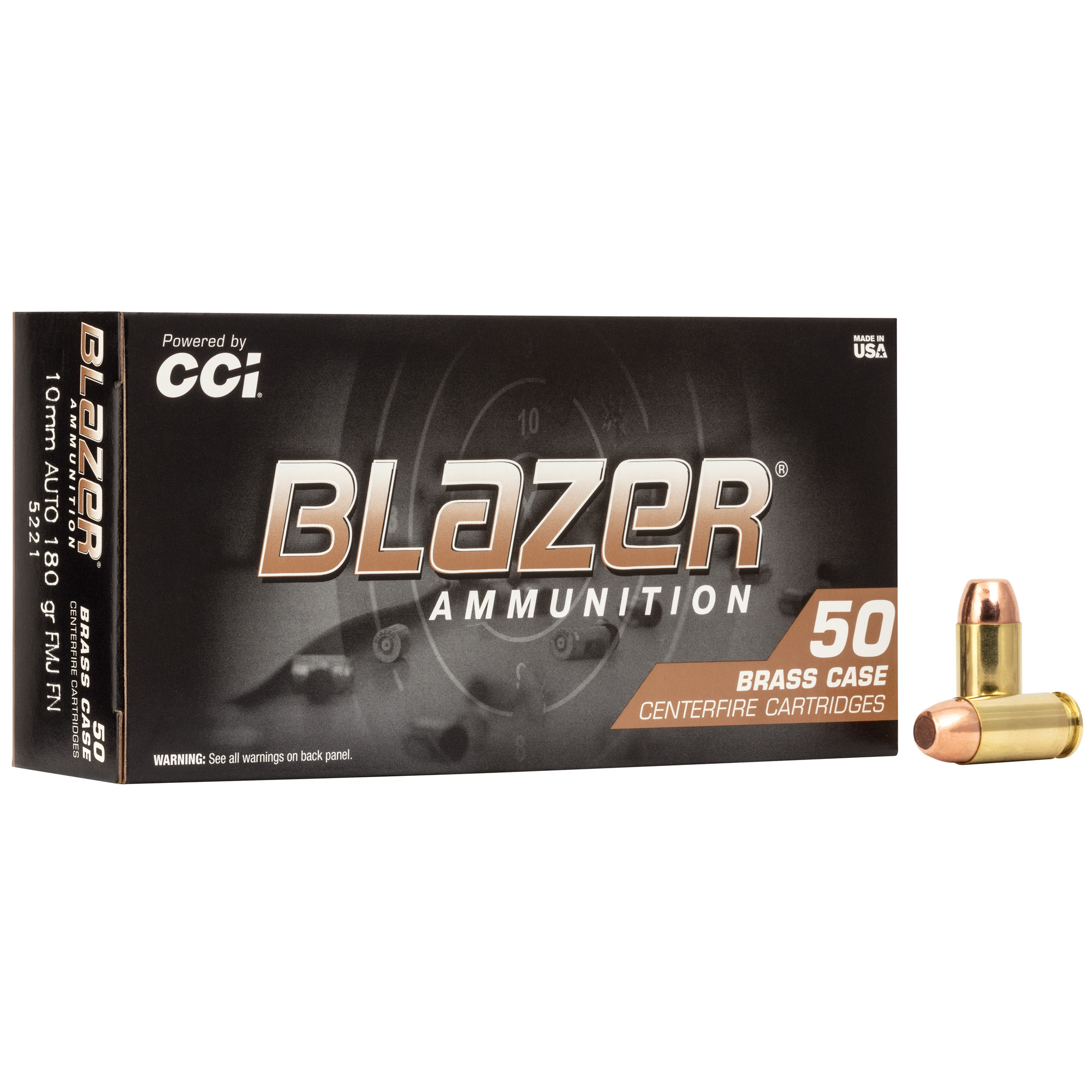 Blazer Brass 10mm 180 Grain FMJ 50/1000 bulk ammo product image