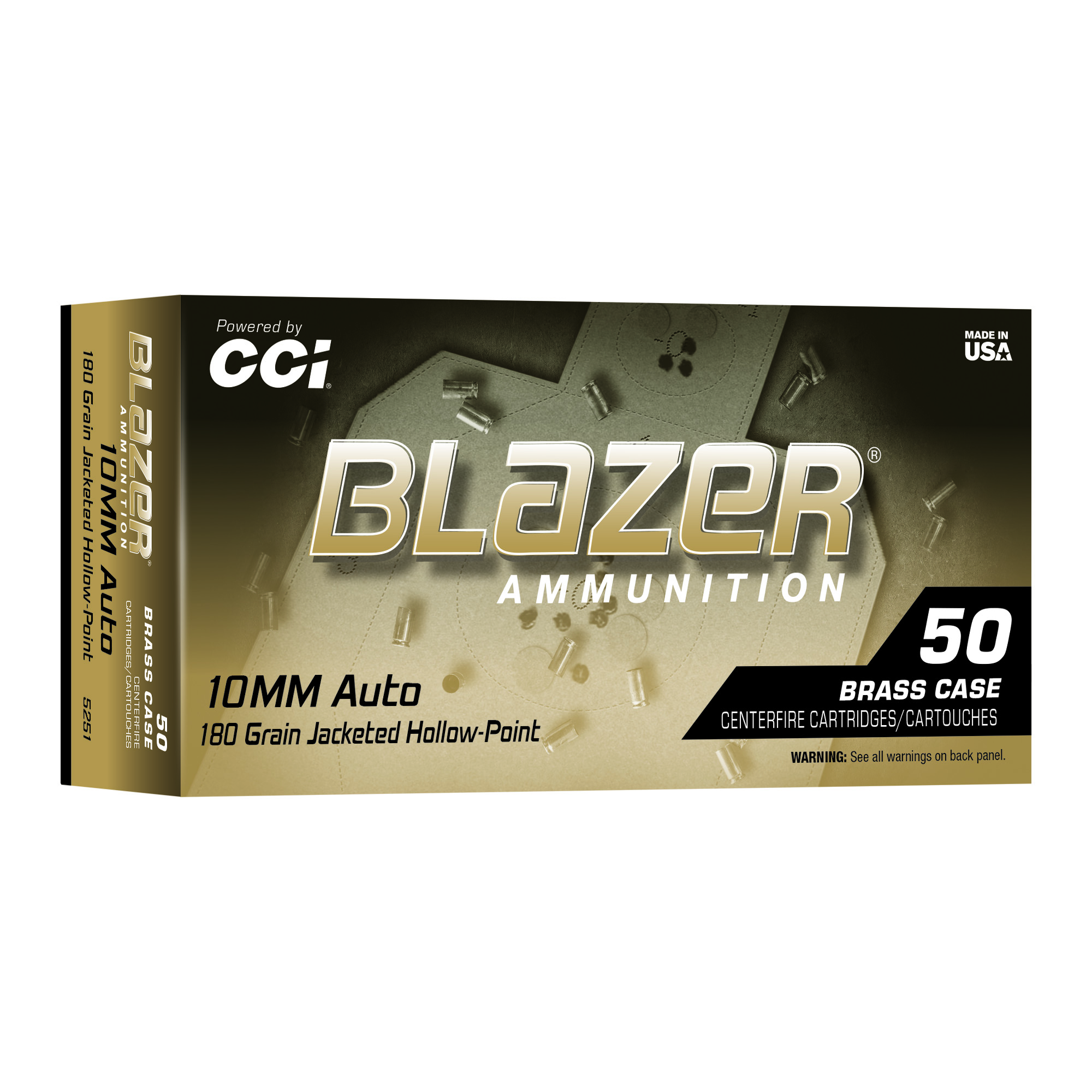 Blazer Brass 10mm 180 Grain JHP 50/500 bulk ammo product image