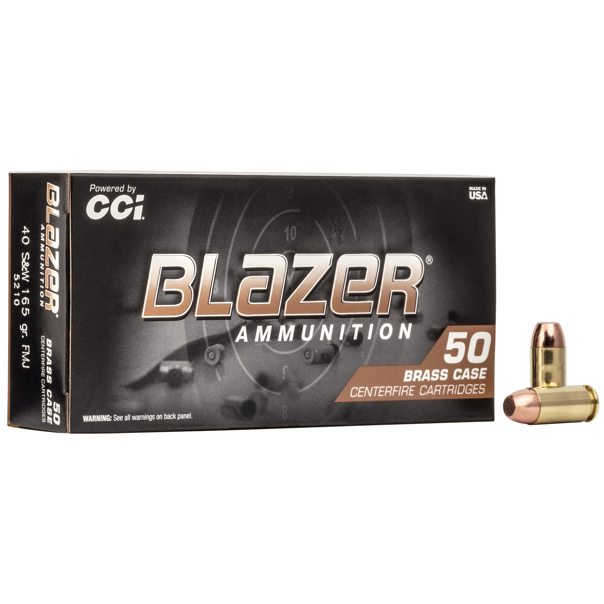 Blazer Brass 40sw 165 Grain FMJ 50/1000 bulk ammo product image
