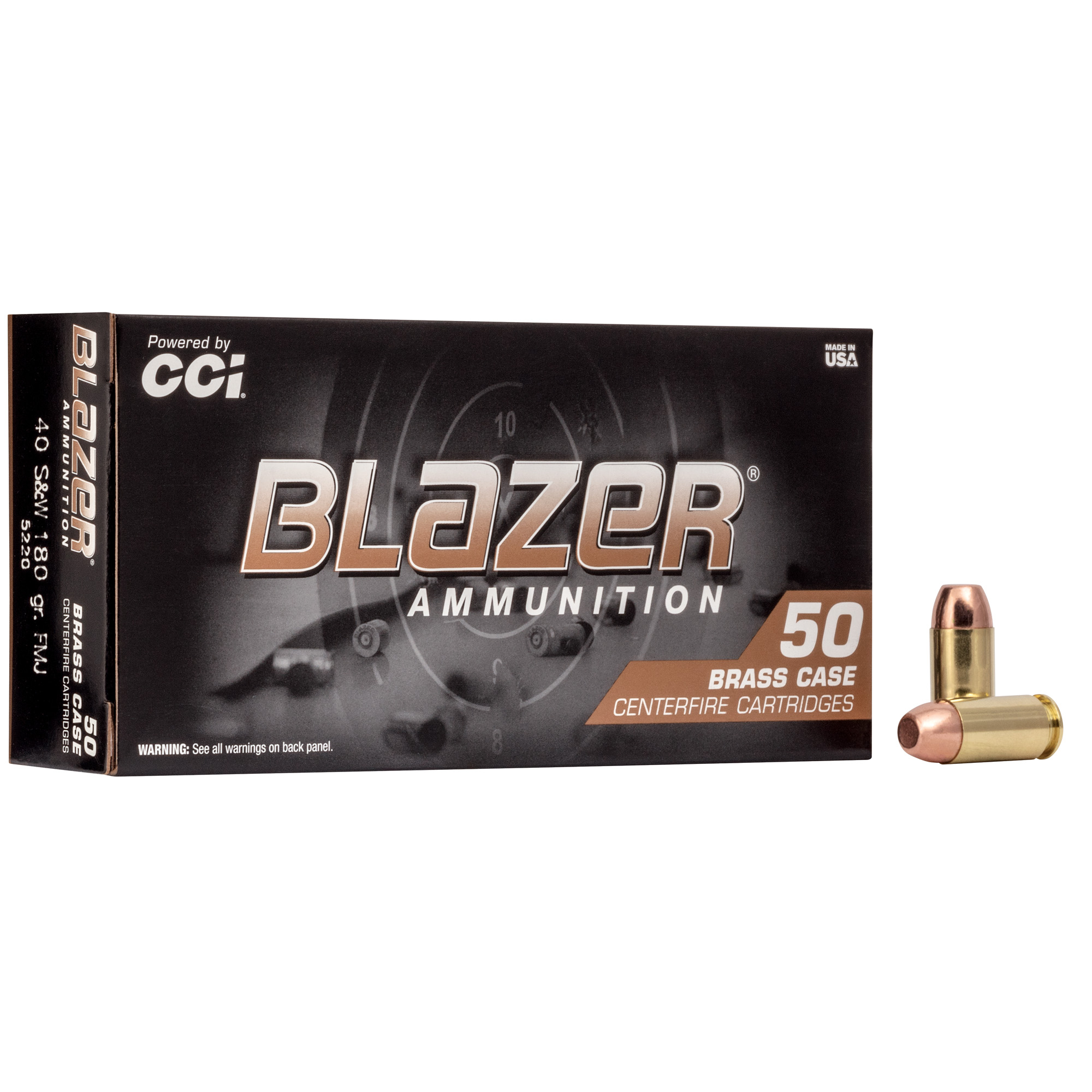 Blazer Brass 40sw 180 Grain FMJ 50/1000 bulk ammo product image