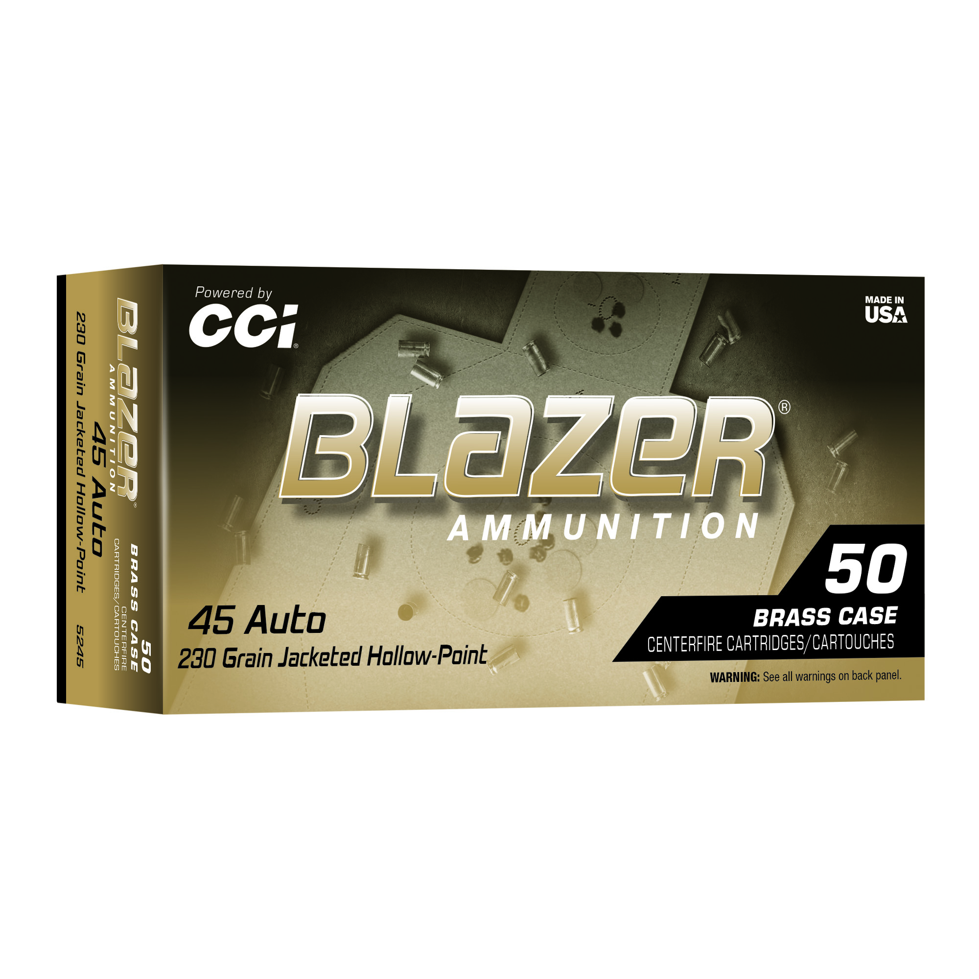 Blazer Brass 45 ACP 230 Grain JHP 50/500 bulk ammo product image