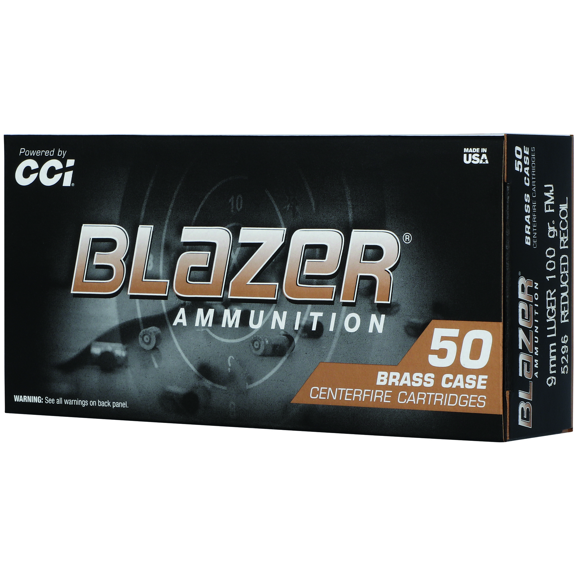 Blazer Brass 9mm 100 Grain FMJ 50/1000 bulk ammo product image