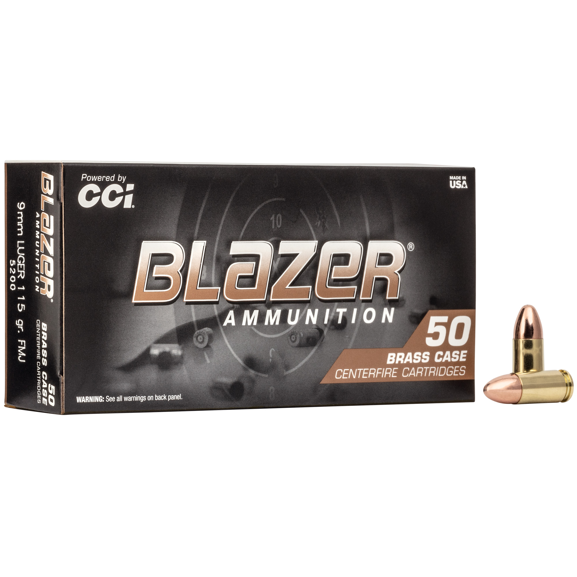 Blazer Brass 9mm 115 Grain FMJ 50/1000 bulk ammo product image