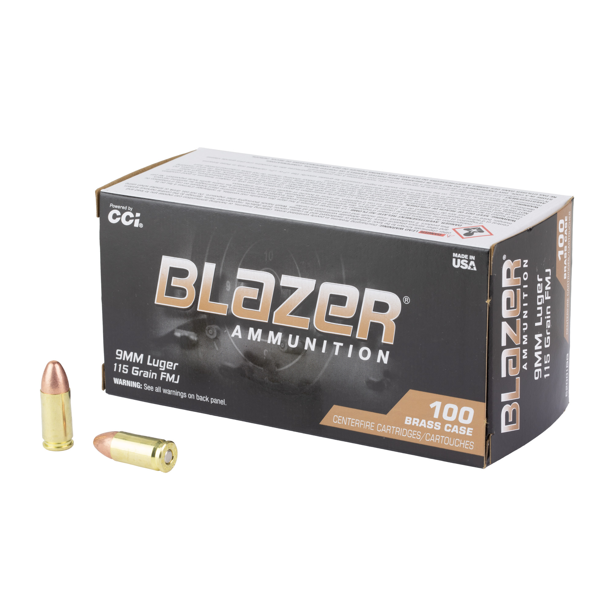 Blazer Brass 9mm 115 Grain FMJ 100/1000 bulk ammo product image