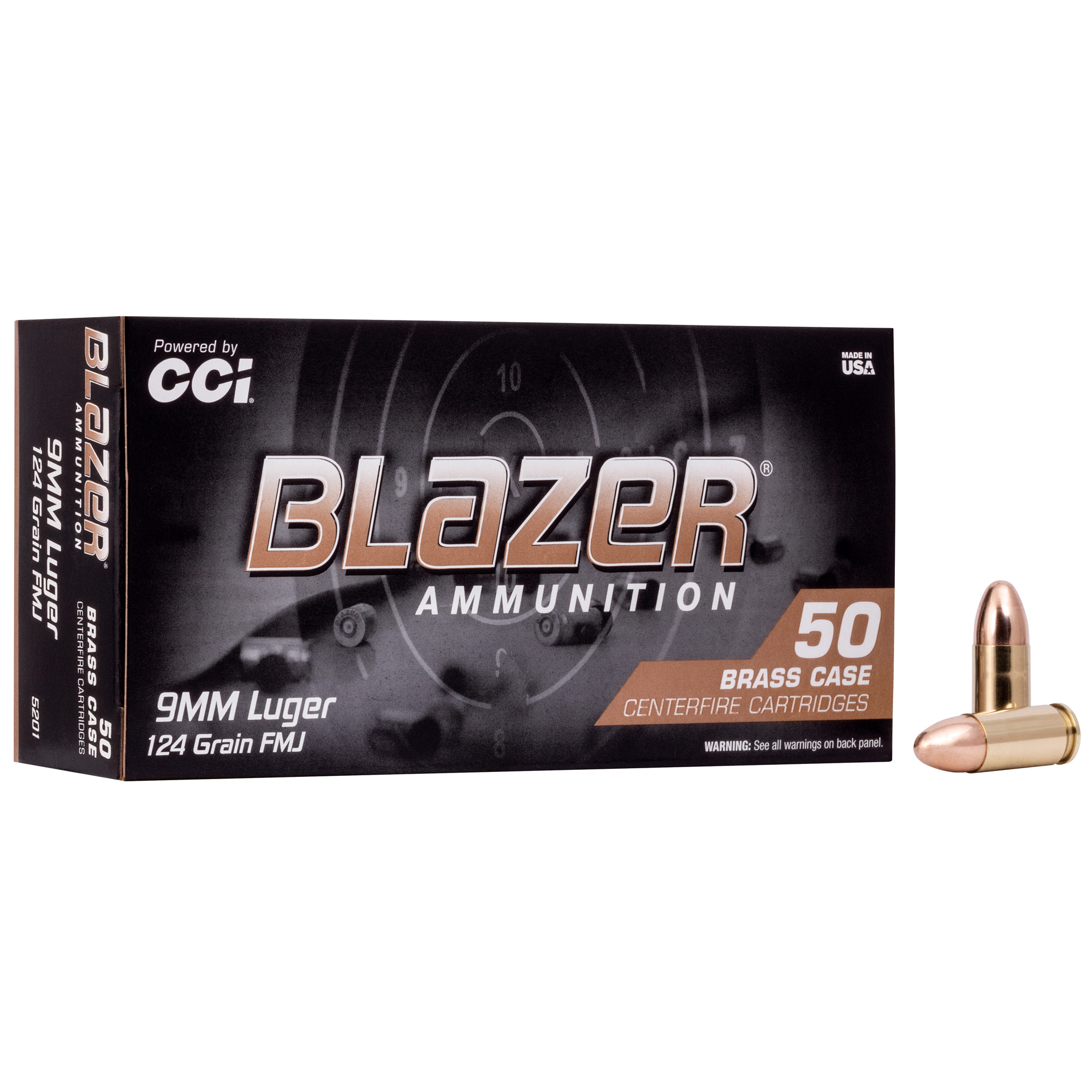 Blazer Brass 9mm 124 Grain FMJ 50/1000 bulk ammo product image
