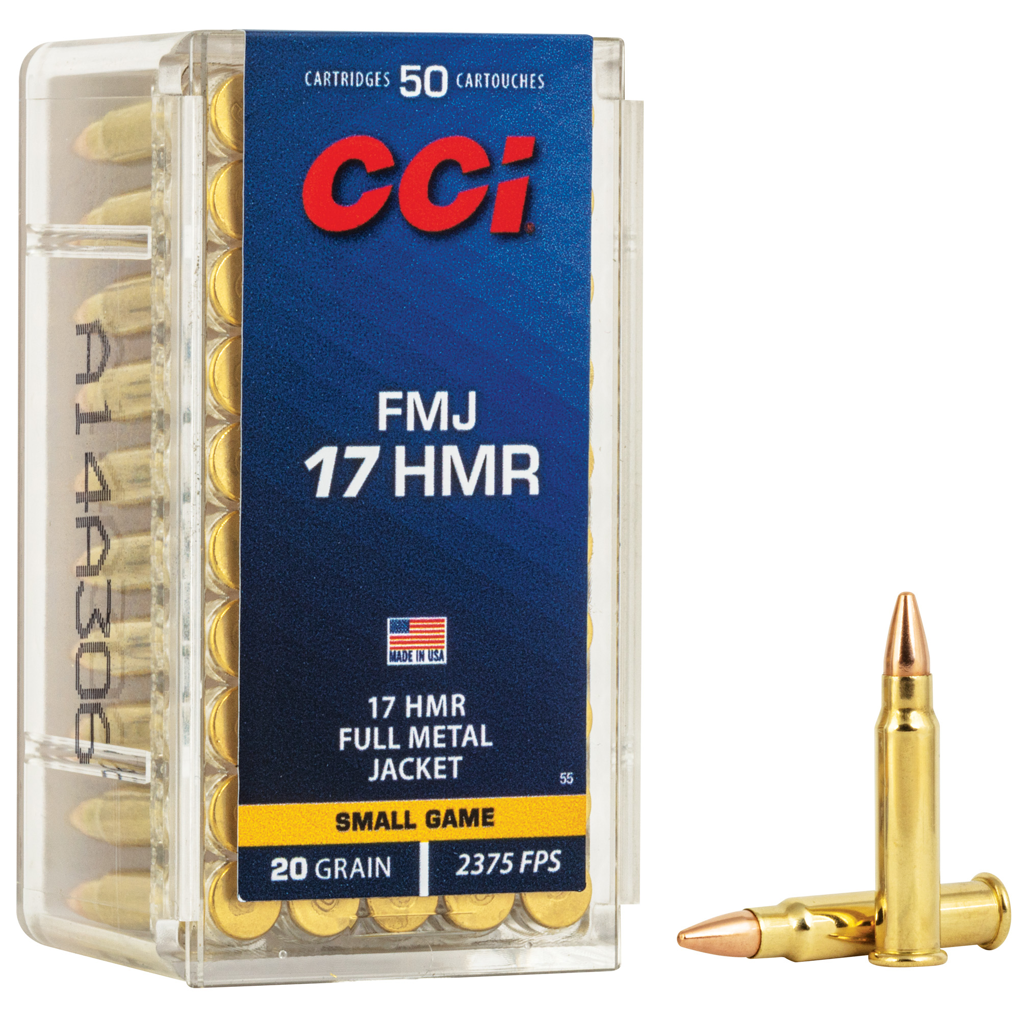 CCI 17 HMR 20 Grain FMJ 50/2000 bulk ammo product image