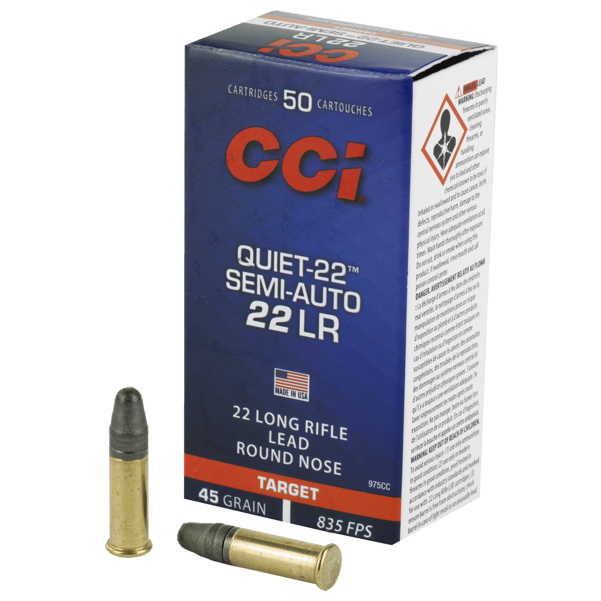 CCI 22 LR 45 Grain LRN Sa Quiet 50/5000 bulk ammo product image