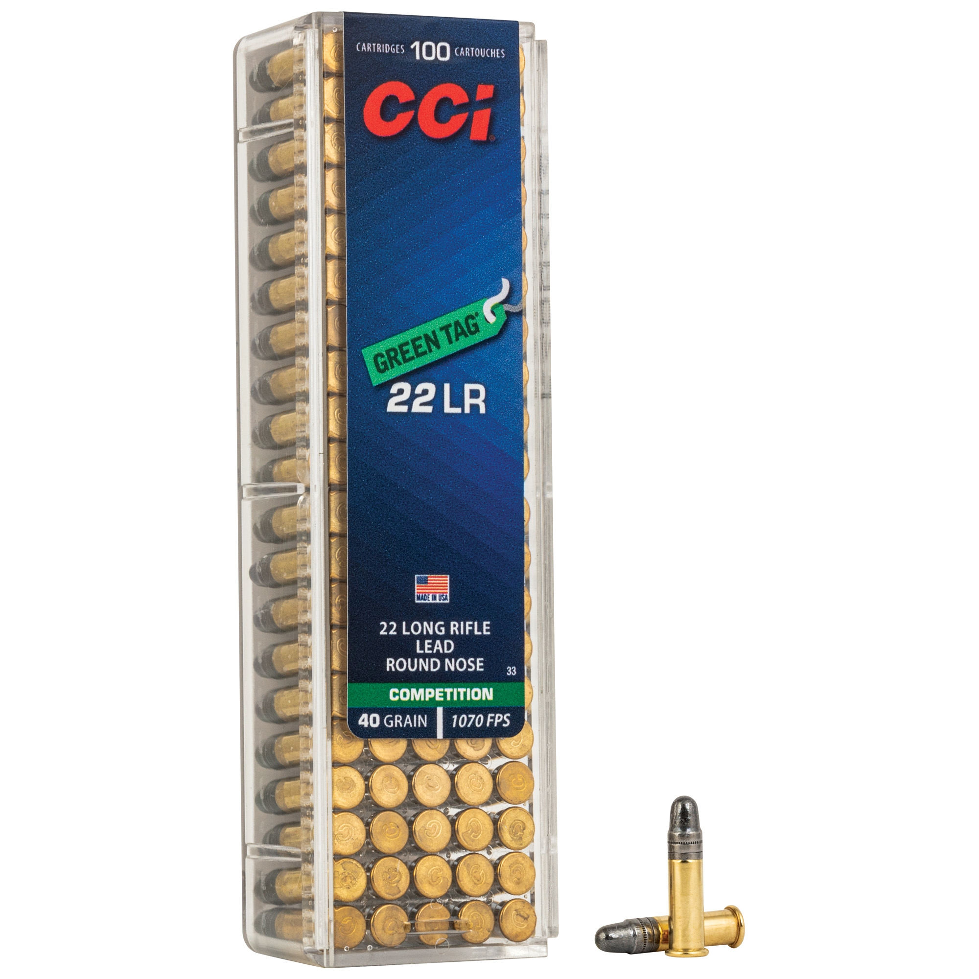 CCI 22 LR Green Tag Comp 100/5000 bulk ammo product image
