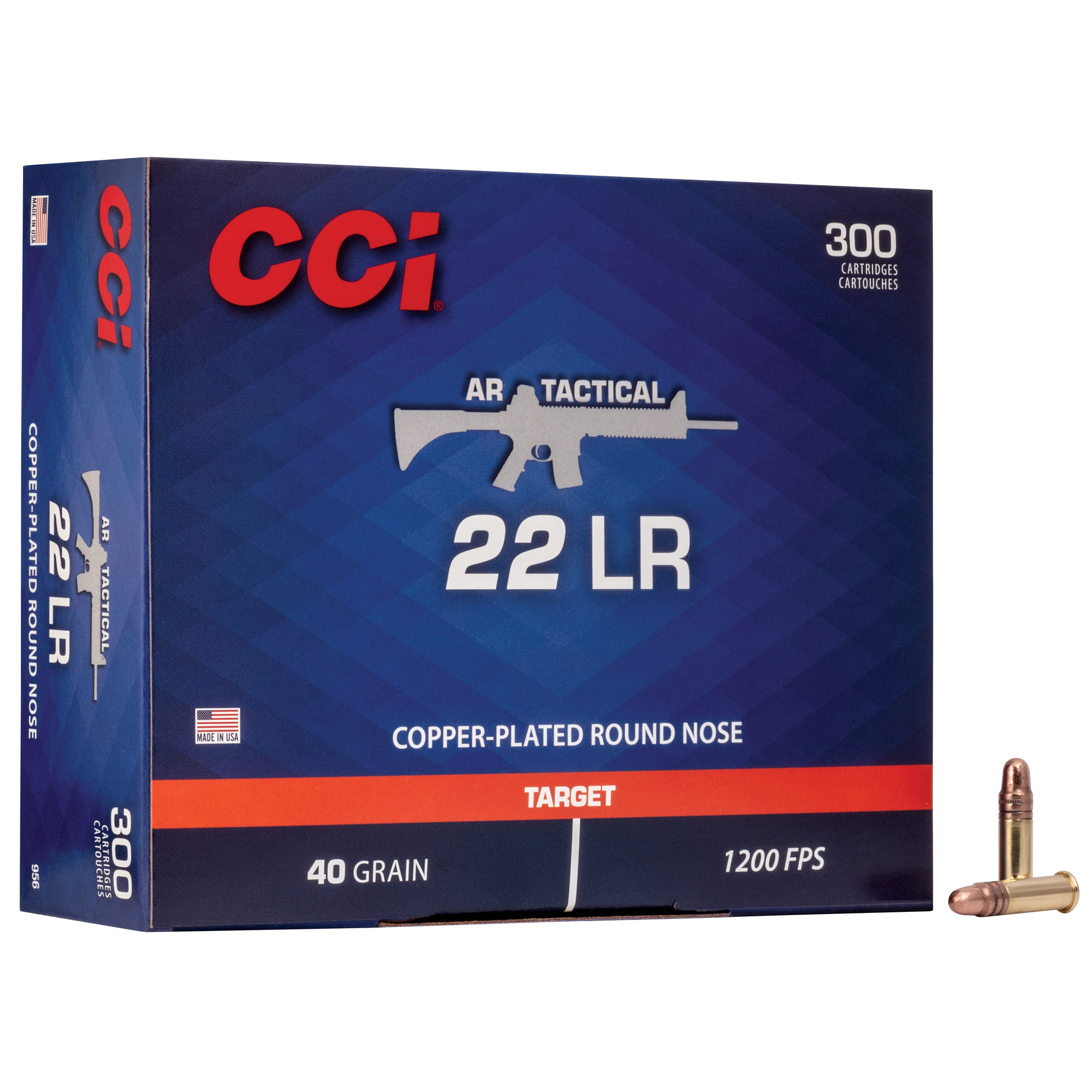 CCI 22 LR Tactical 40 Grain Cprn 300/3000 bulk ammo product image