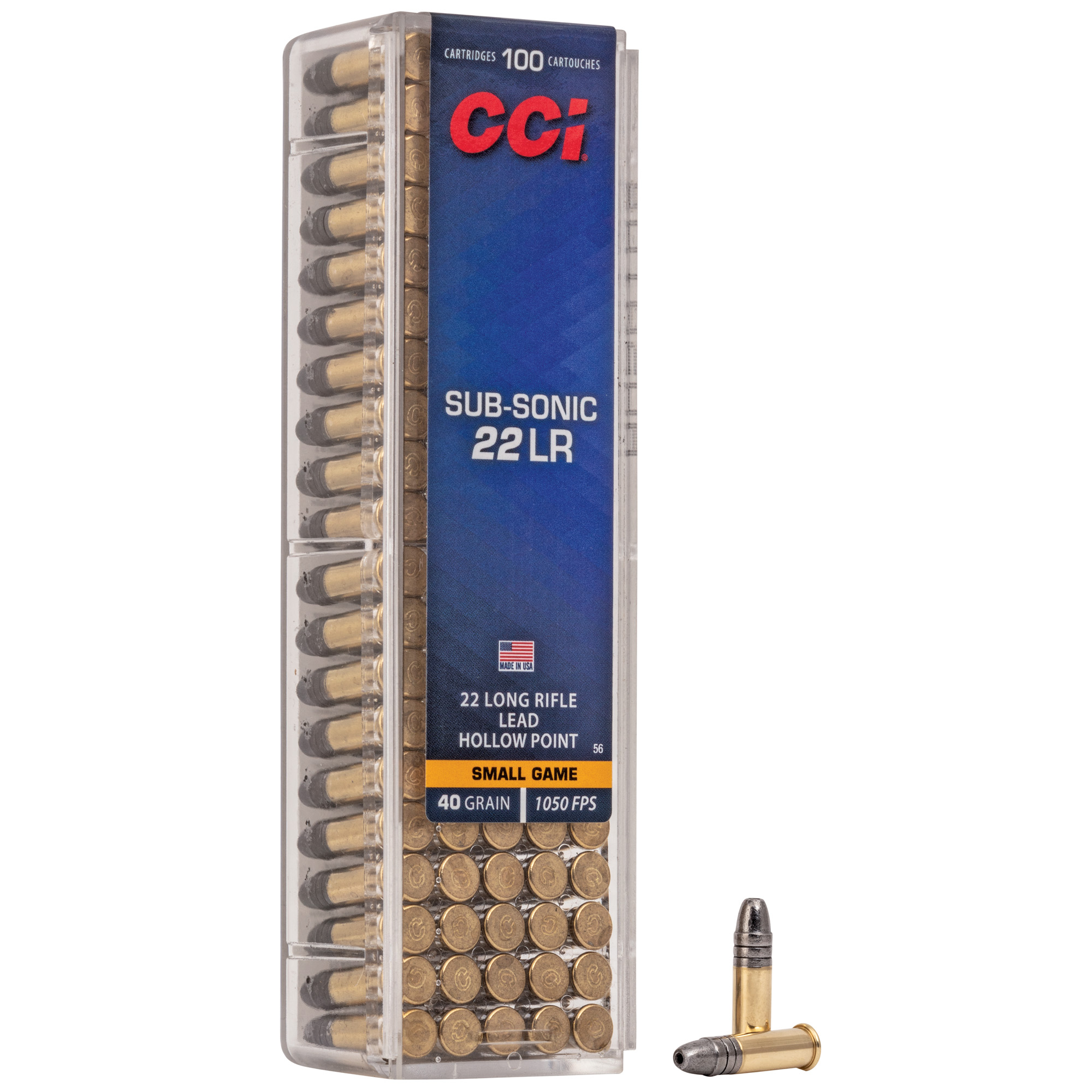 CCI 22 Subsonic 40 Grain HP 100/5000 bulk ammo product image