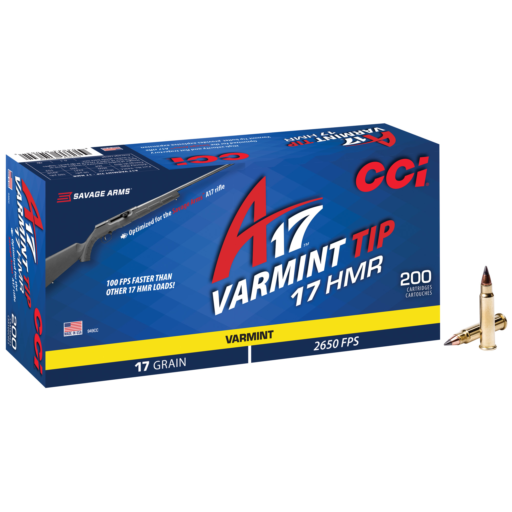 CCI A17 17 HMR 17 Grain Varm 200/2000 bulk ammo product image