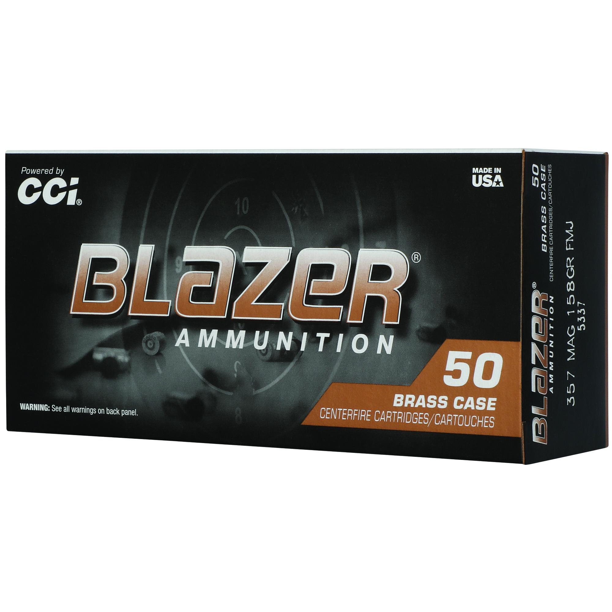 CCI Blazer Brass 357mag 158 Grain FMJ 50 bulk ammo product image