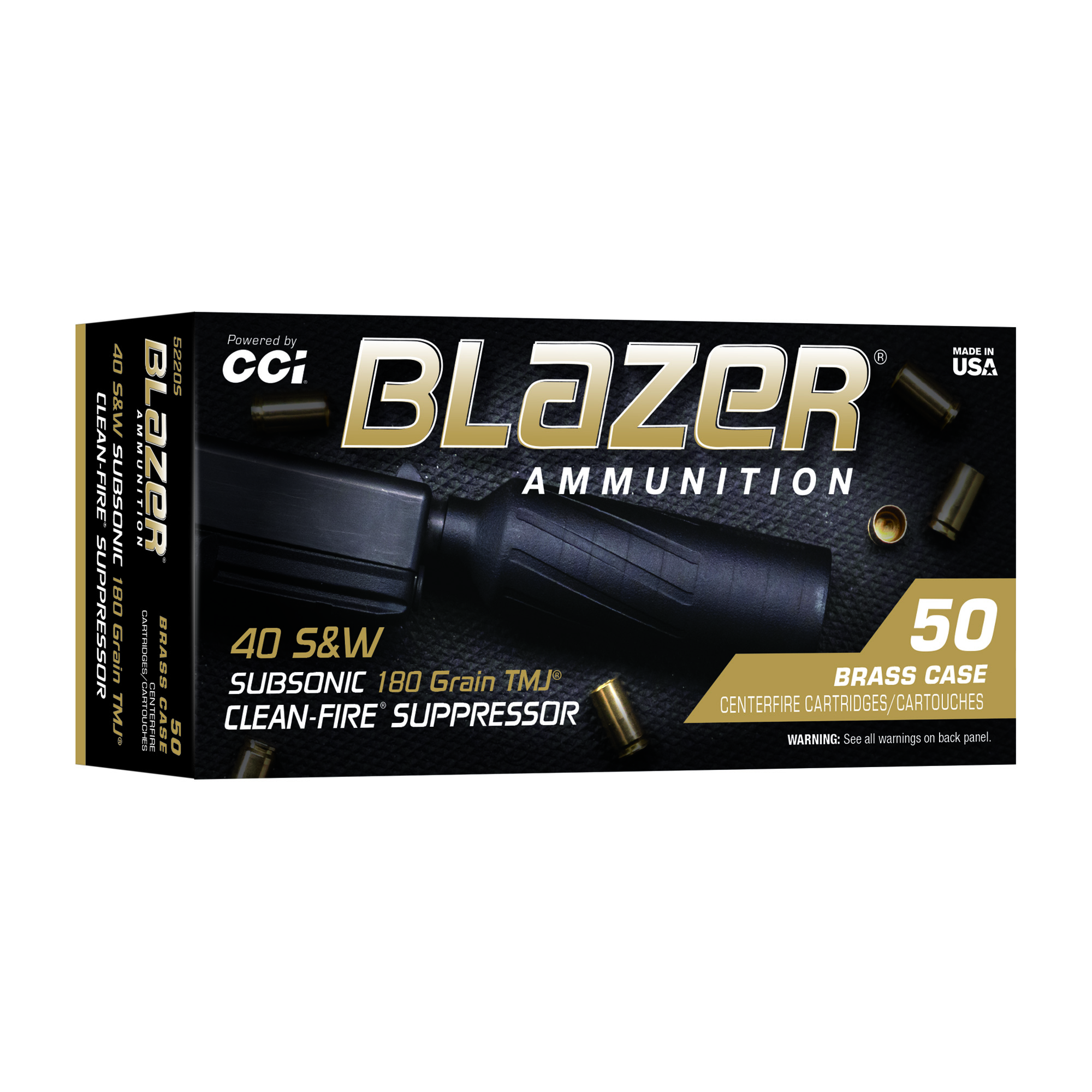 CCI Blazer Brass 40s&w Sup 180 Grain TMJ bulk ammo product image