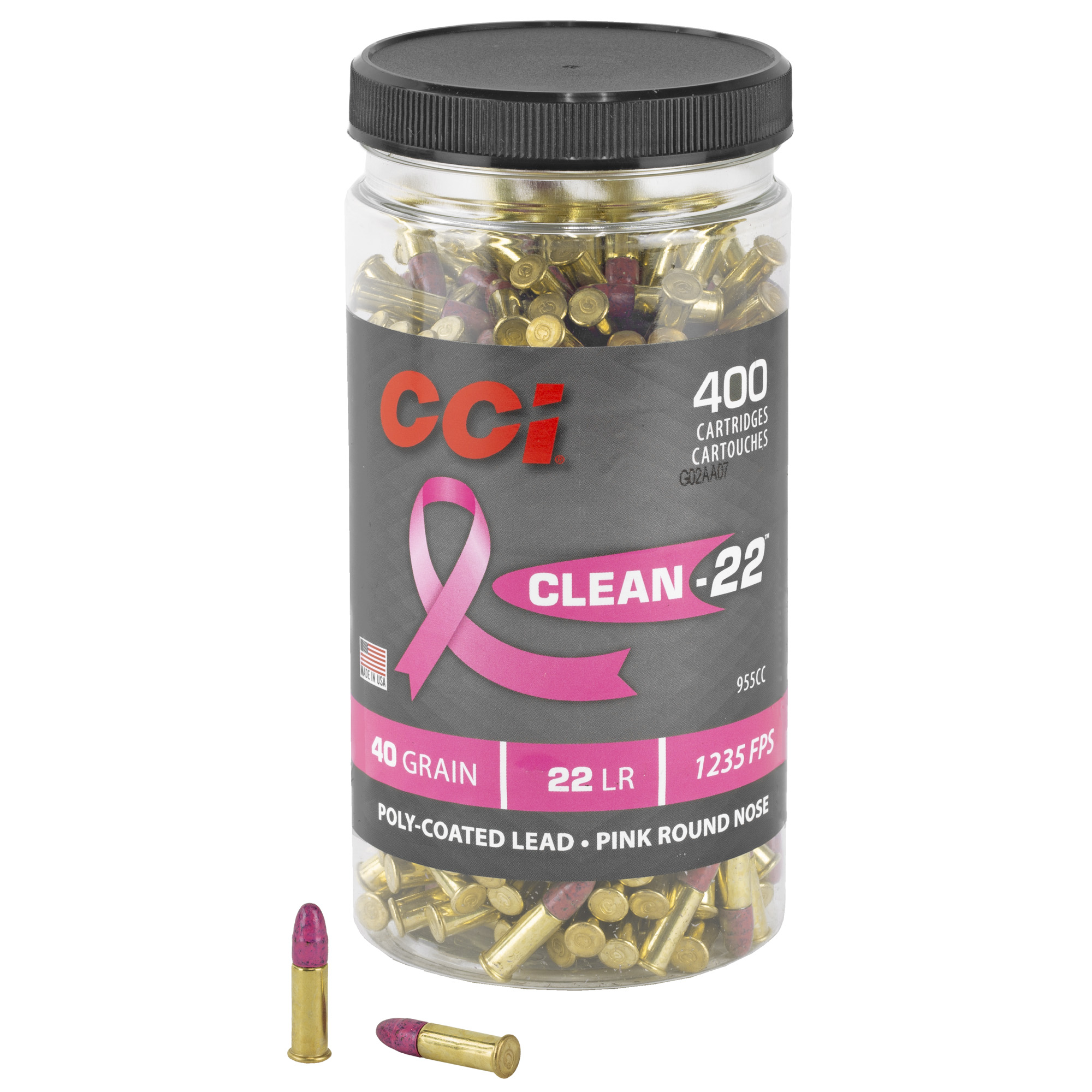 CCI Cln-22 Pink HV 22 LR 40 Grain Btl 400 bulk ammo product image