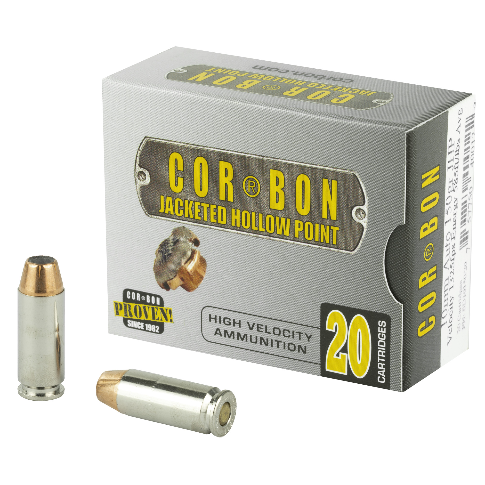 Corbon 10mm 150 Grain JHP 20/500 bulk ammo product image