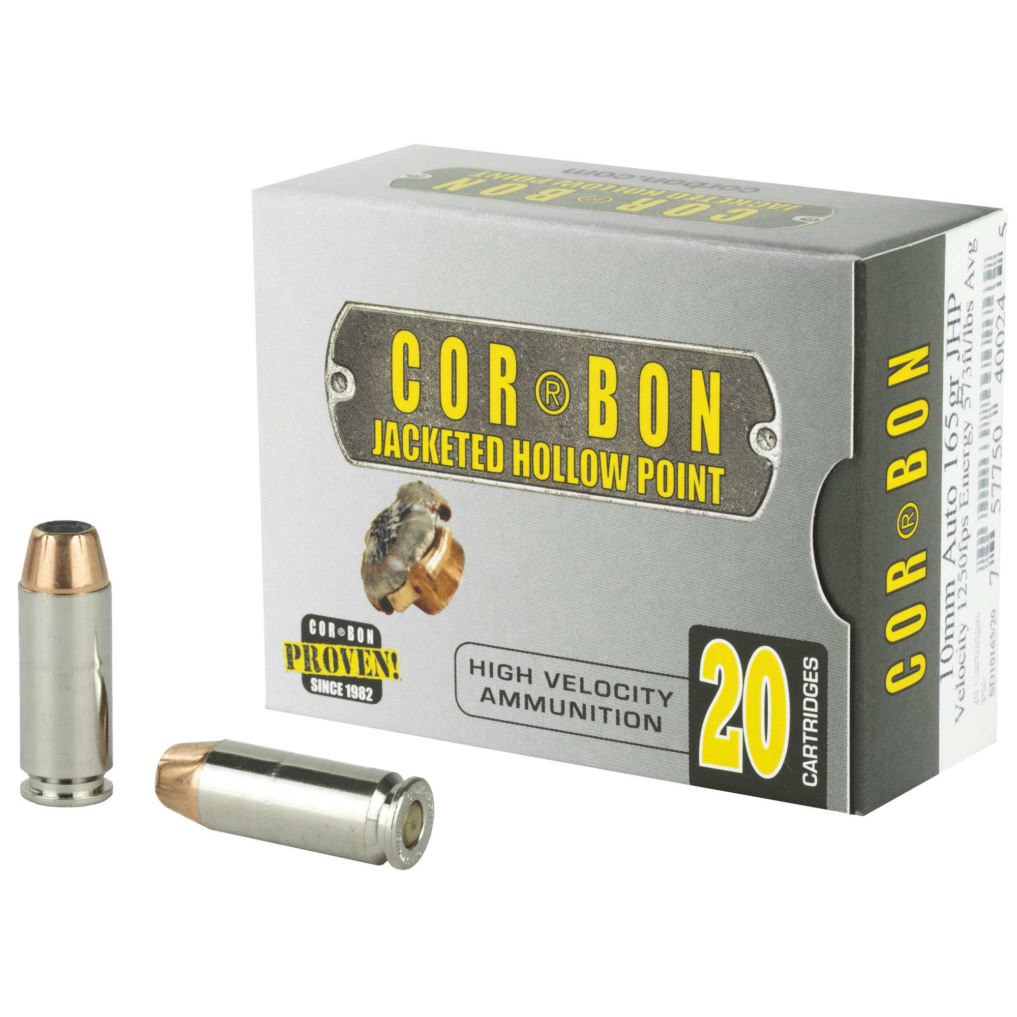 Corbon 10mm 165 Grain JHP 20/500 bulk ammo product image
