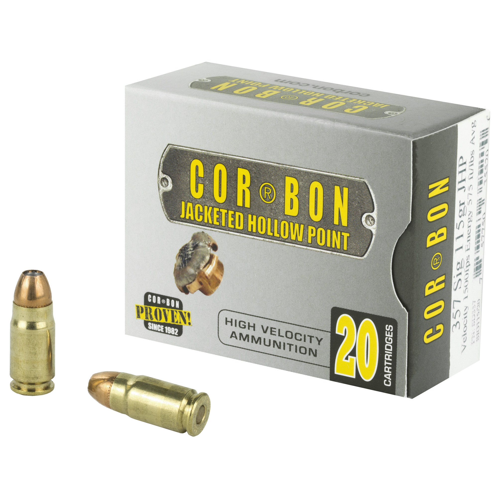Corbon 357sig 115 Grain JHP 20/500 bulk ammo product image