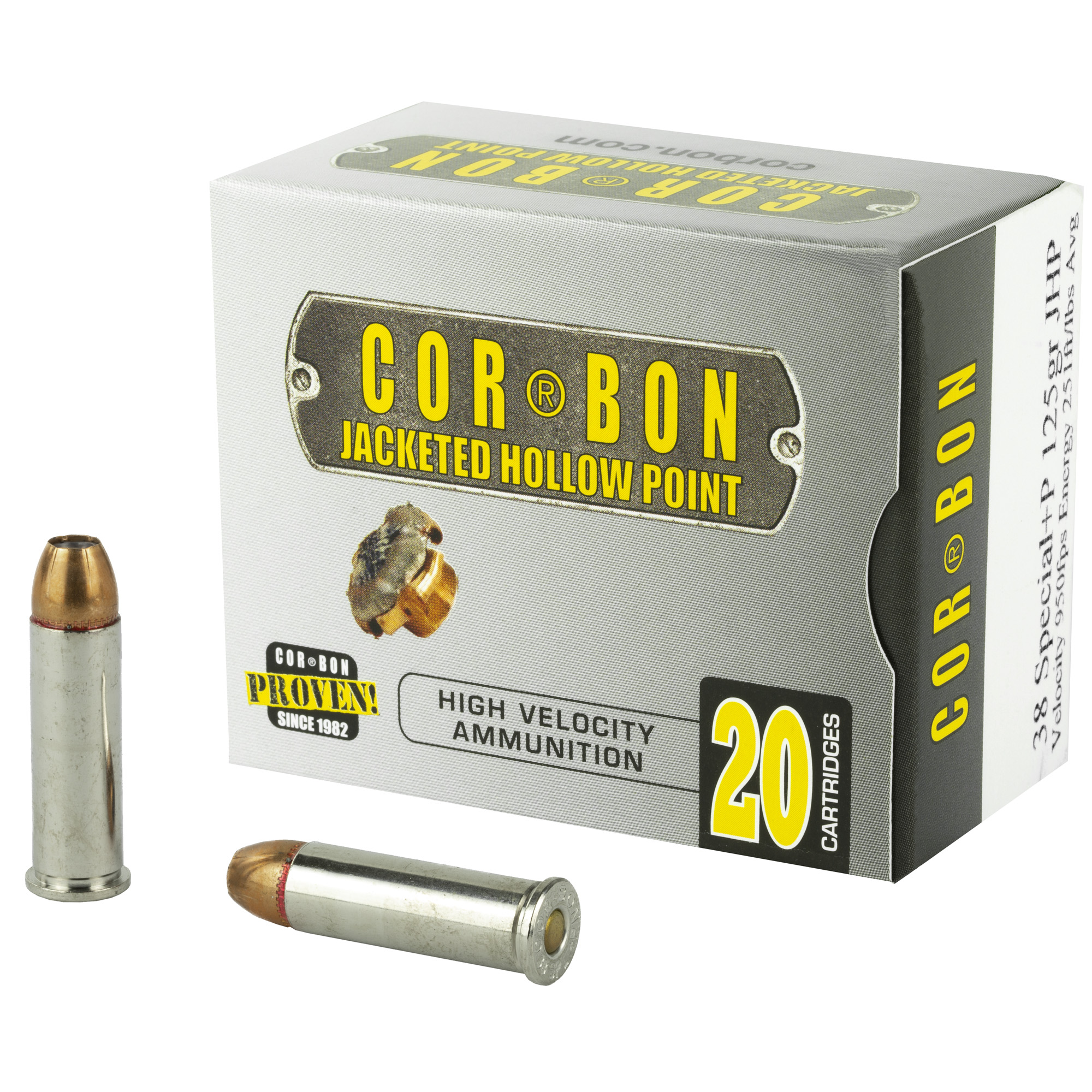 Corbon 38spl+p 125 Grain JHP 20/500 bulk ammo product image