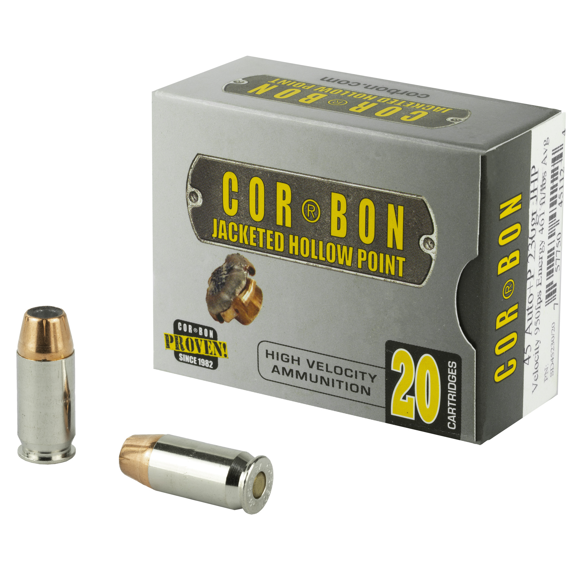 Corbon 45 Acp+p 230 Grain JHP 20/500 bulk ammo product image
