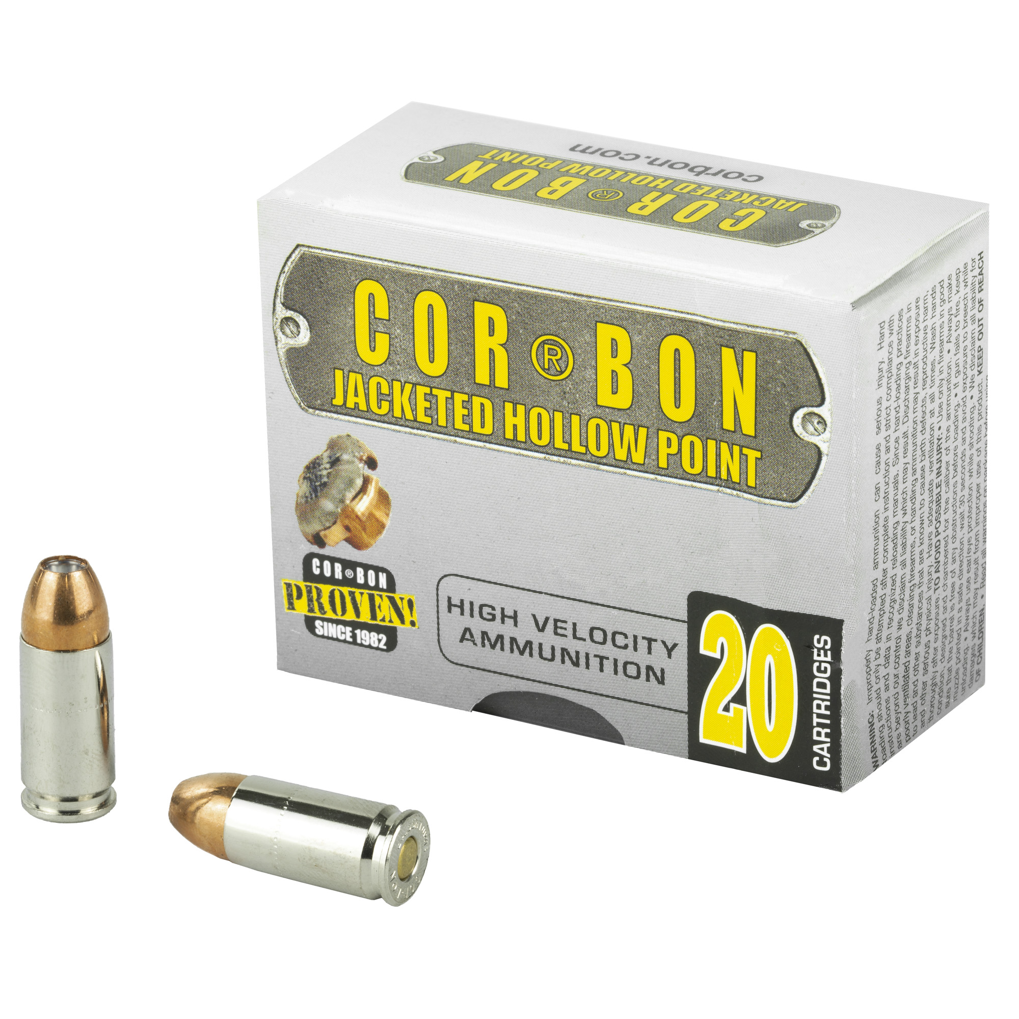 Corbon 9mm+p 115 Grain JHP 20/500 bulk ammo product image