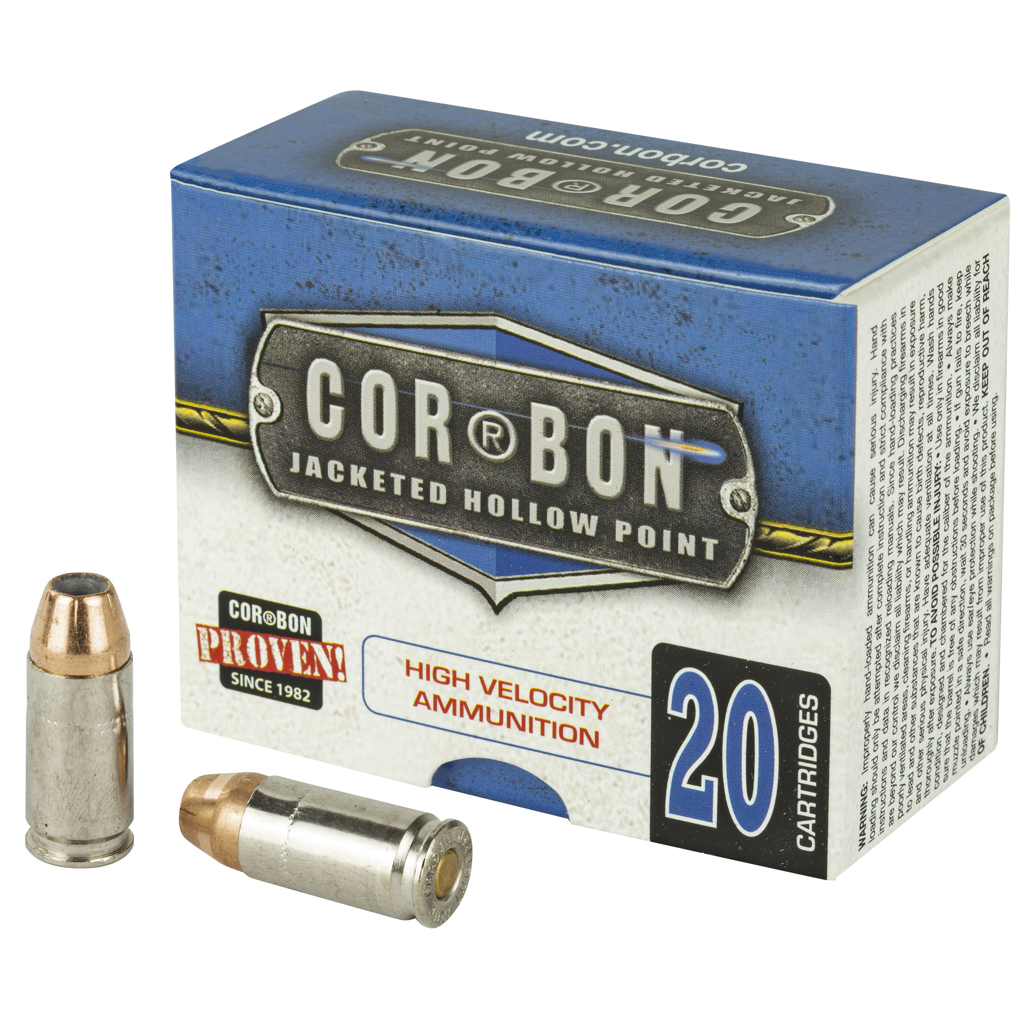 Corbon 9mm+p 90 Grain JHP 20/500 bulk ammo product image