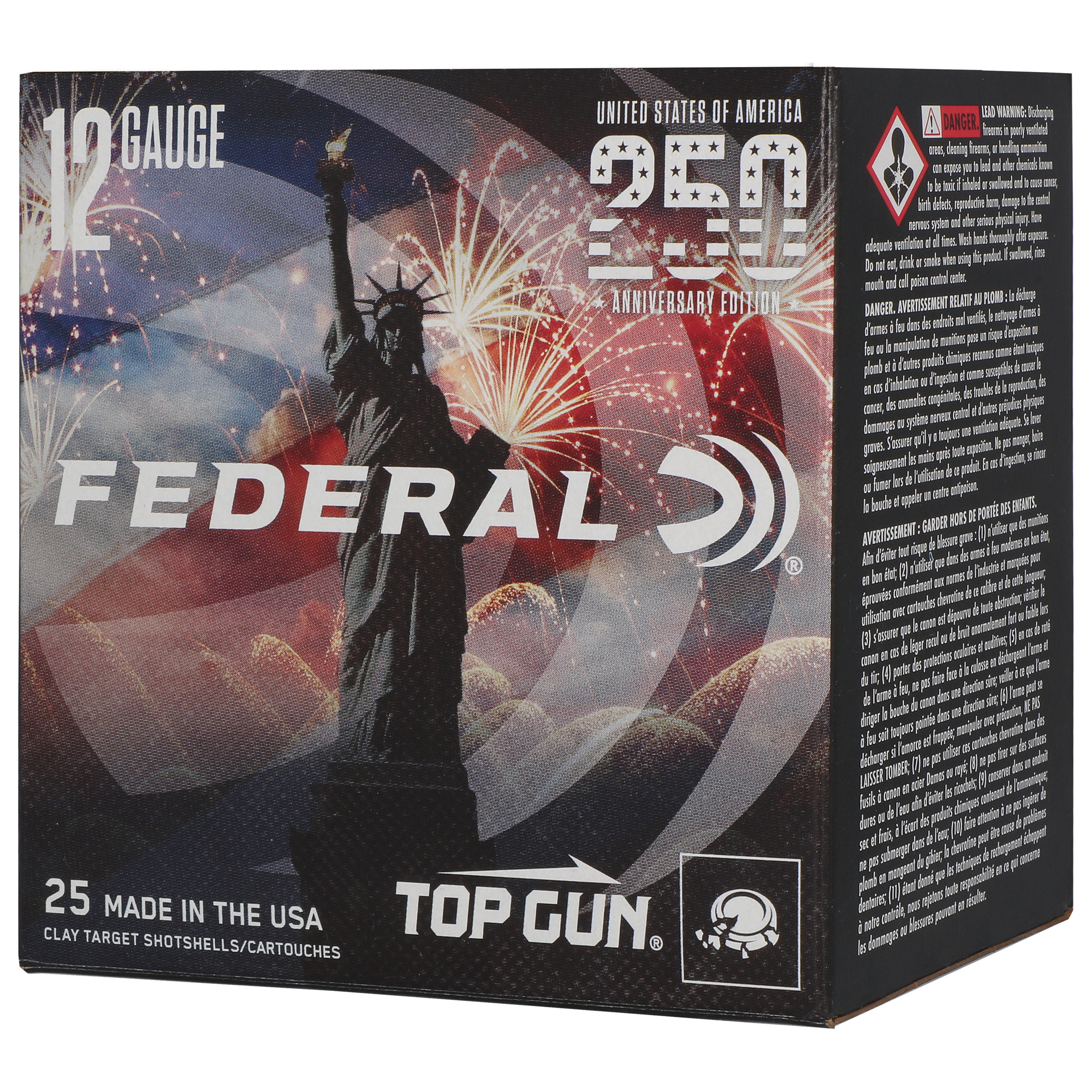 Federal 250th Anv Usa Tpgn 12 Gauge 2.75″ #8 bulk ammo product image