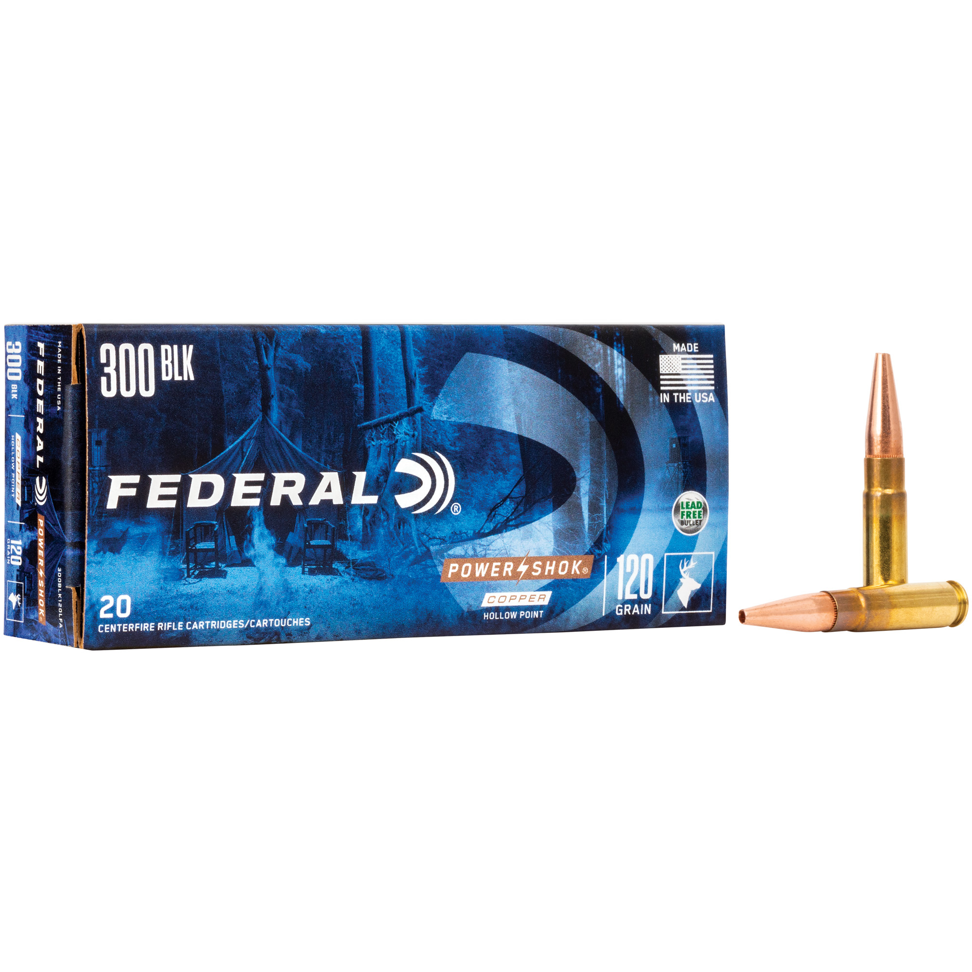 Federal 300 BLK 120 Grain Power-Shk SP 20 bulk ammo product image