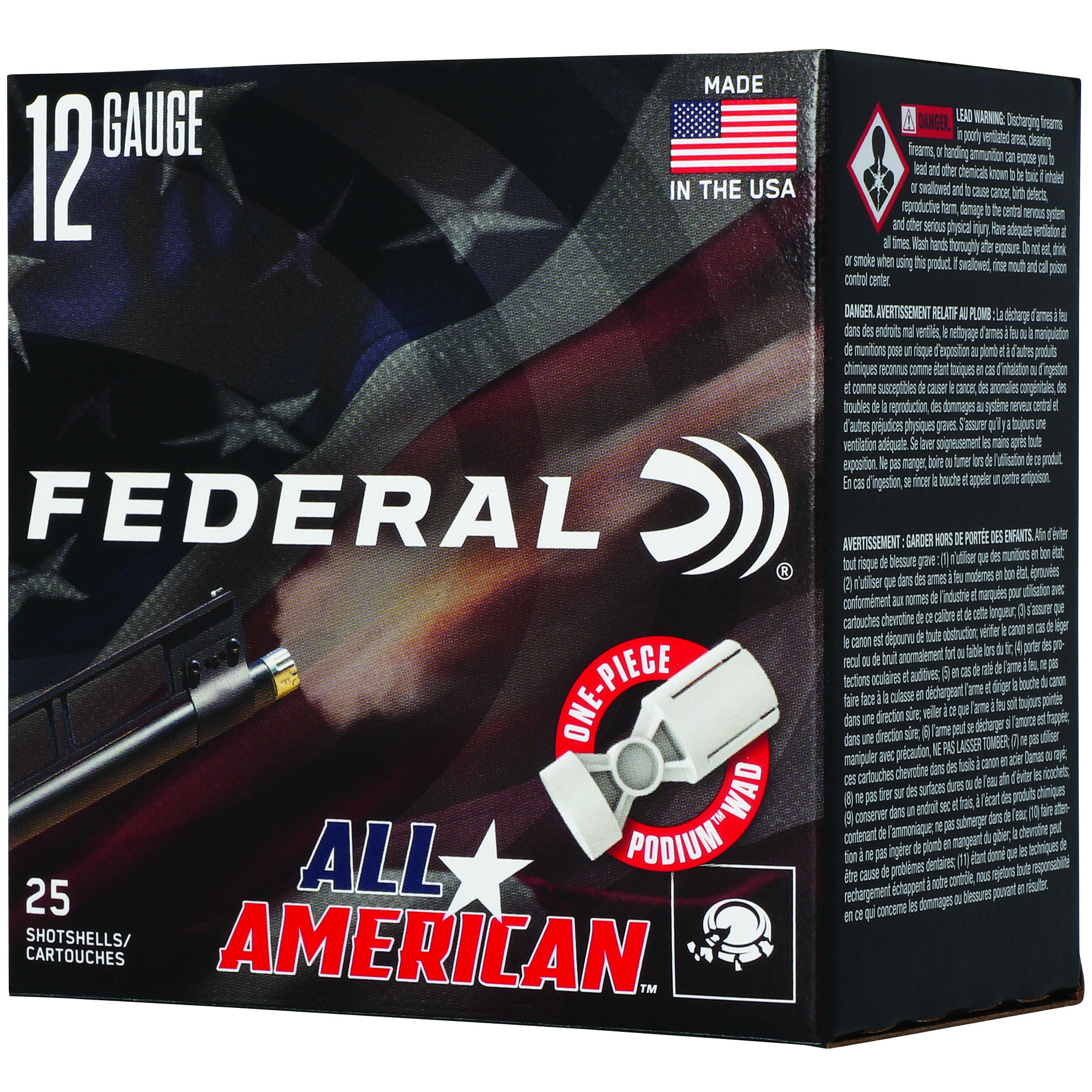 Federal All Amer 12 Gauge 2.75″ 1 1/8 oz #8 bulk ammo product image